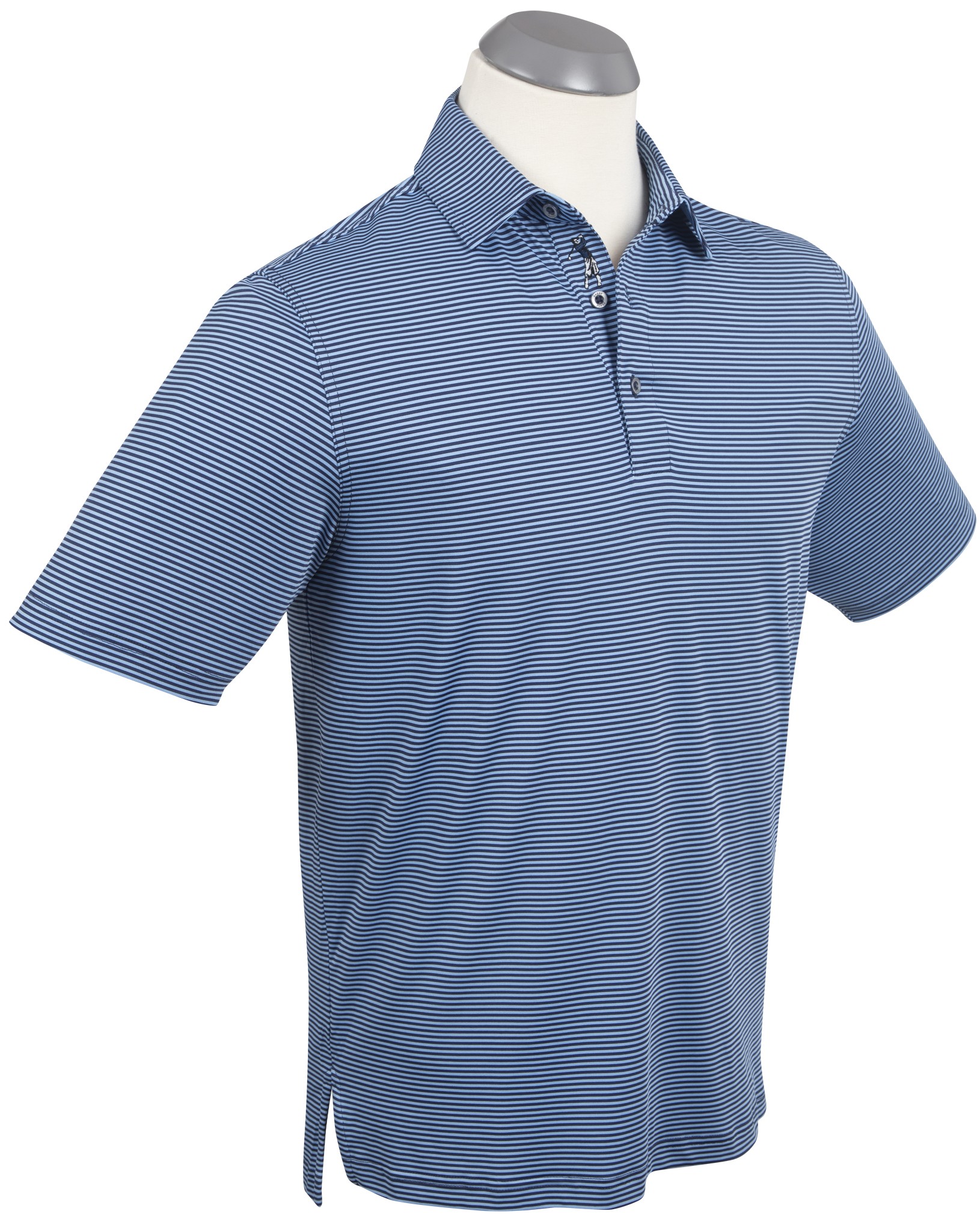 Picture of Bobby Jones Men's Performance Jersey Mini Tonal Feed-Stripe Polo