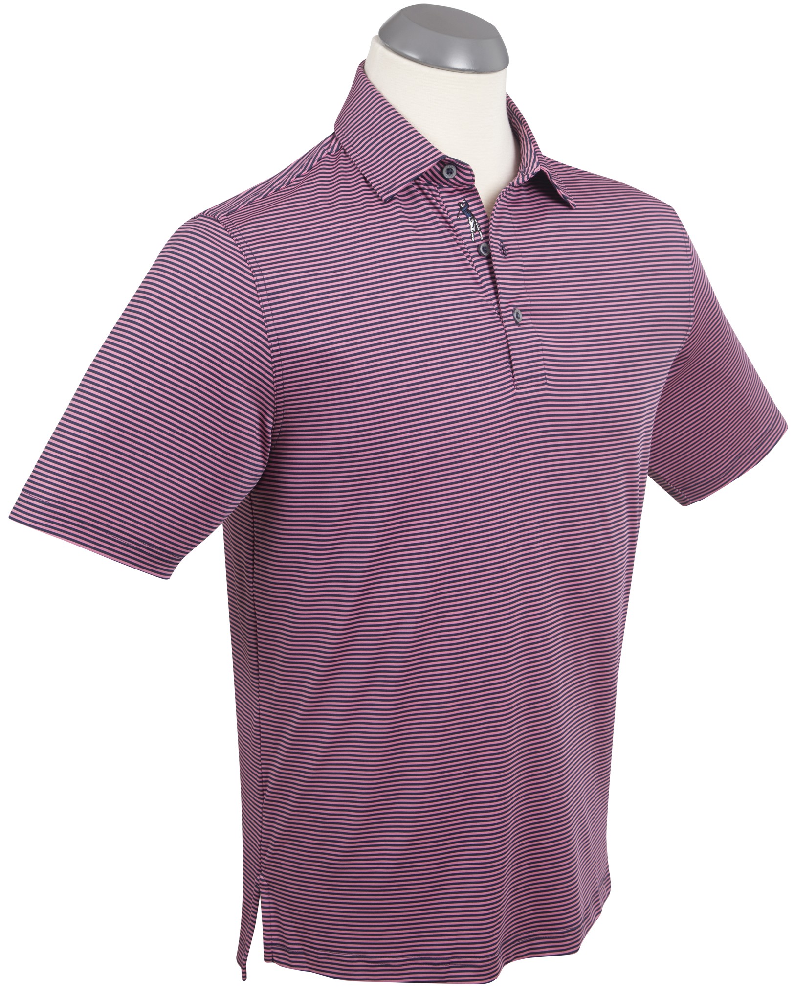 Picture of Bobby Jones Men's Performance Jersey Mini Tonal Feed-Stripe Polo