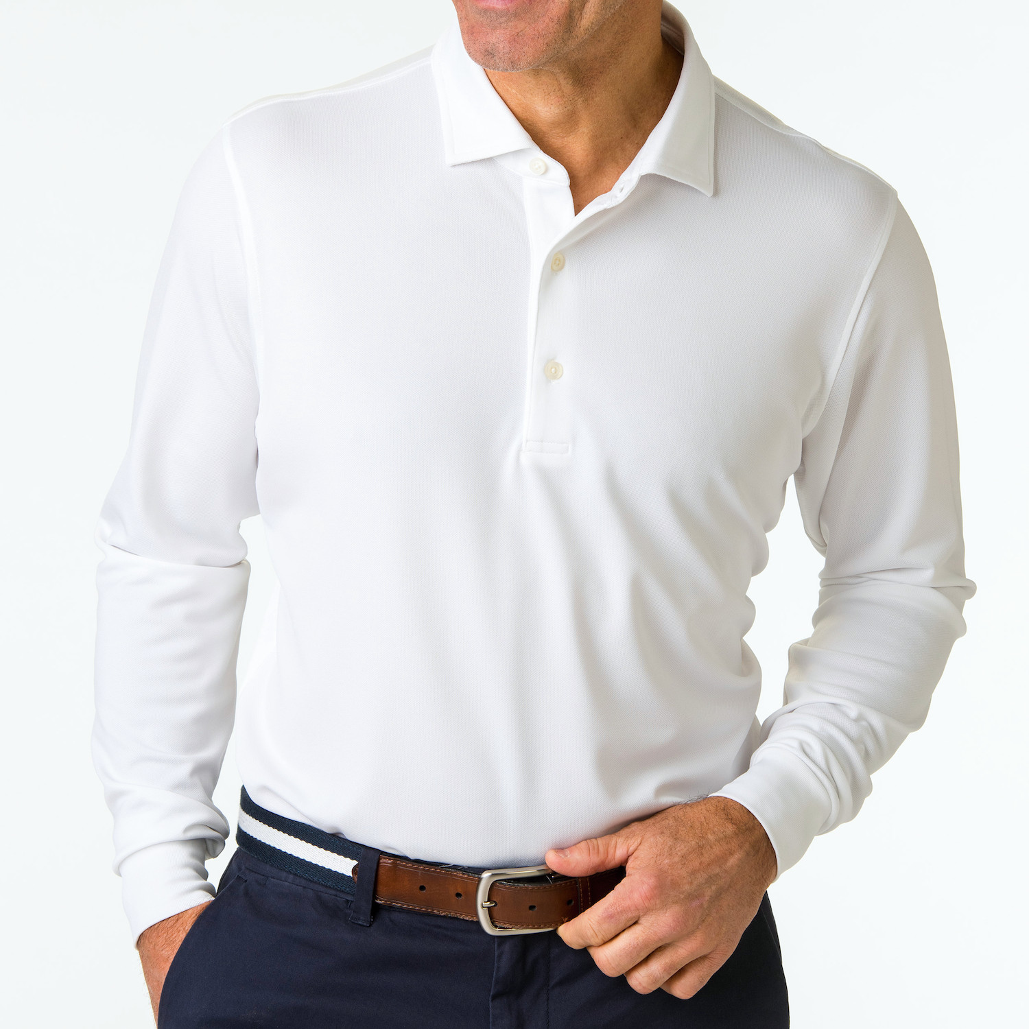Picture of Fairway & Greene Men's McHugh Long Sleeve Pique Polo Shirt