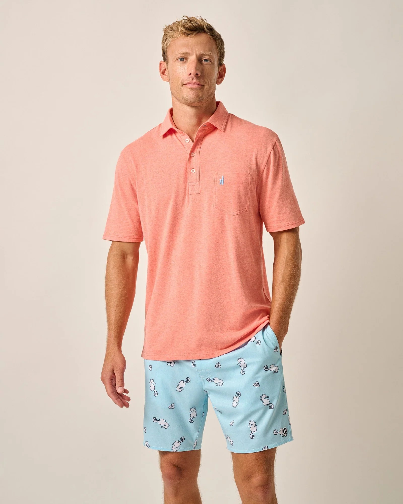 Picture of Johnnie-O Men's Heathered Original 2.0 4-Button Jersey Polo