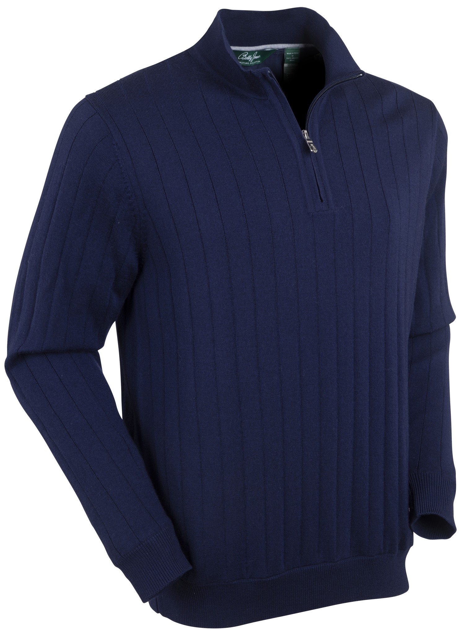 Picture of Bobby Jones Men's Merino Lined Quarter-Zip Mock Neck Wind Sweater