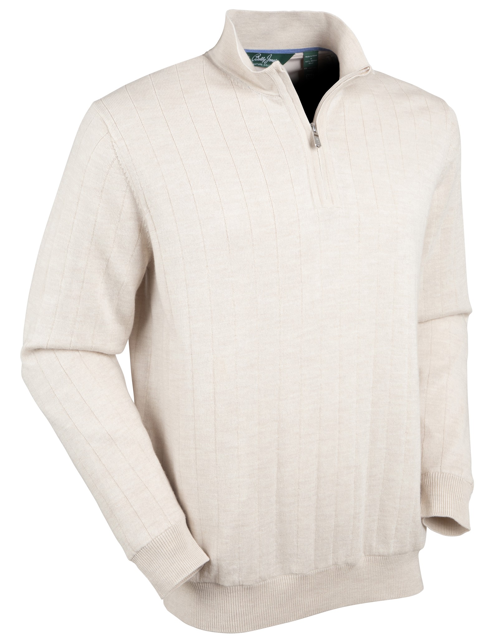 Picture of Bobby Jones Men's Merino Lined Quarter-Zip Mock Neck Wind Sweater