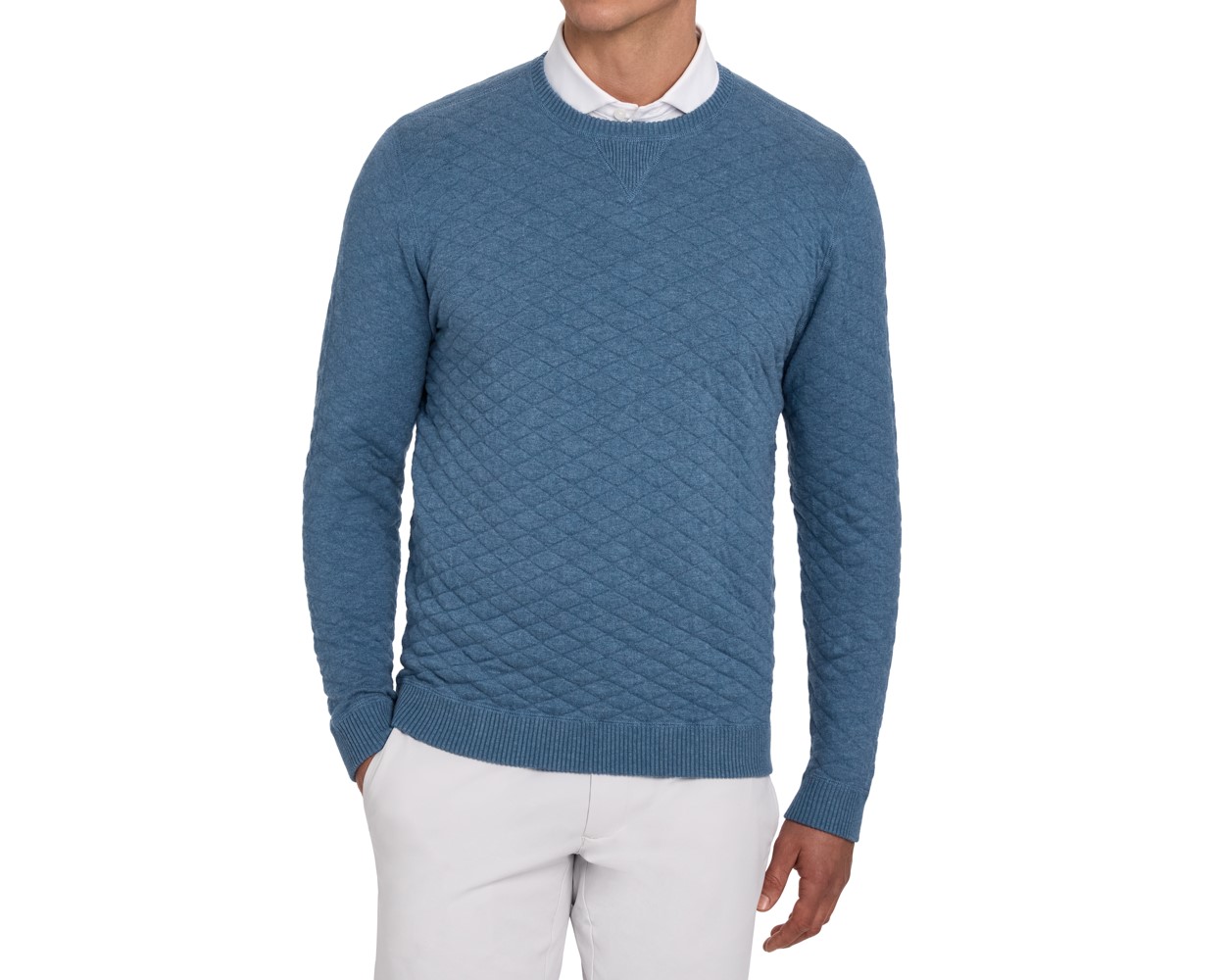 Picture of Holderness & Bourne Ward Midweight Egyptian Cotton Jacquard Crewneck Sweater