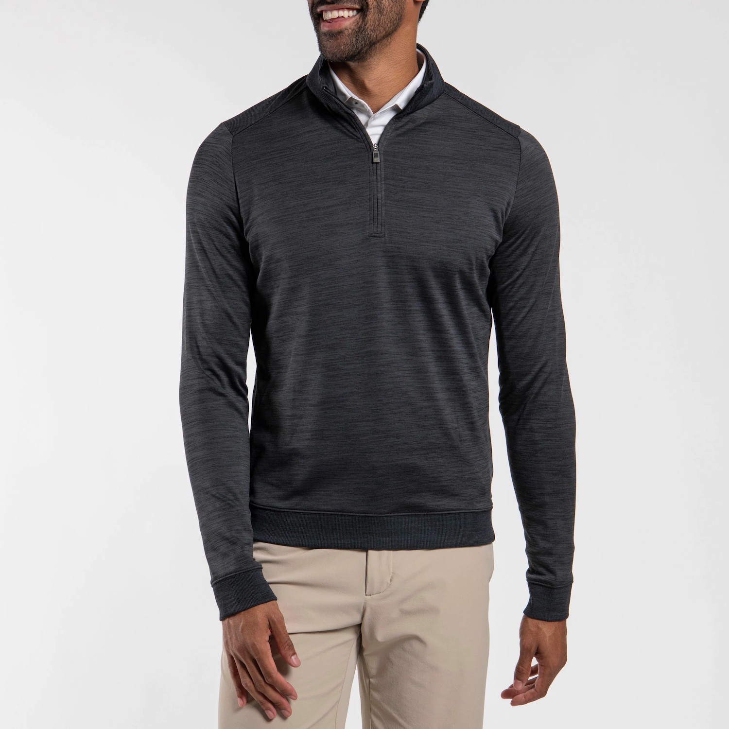Picture of KJUS Men's Liam Techwool Ribbed Hem Half-Zip