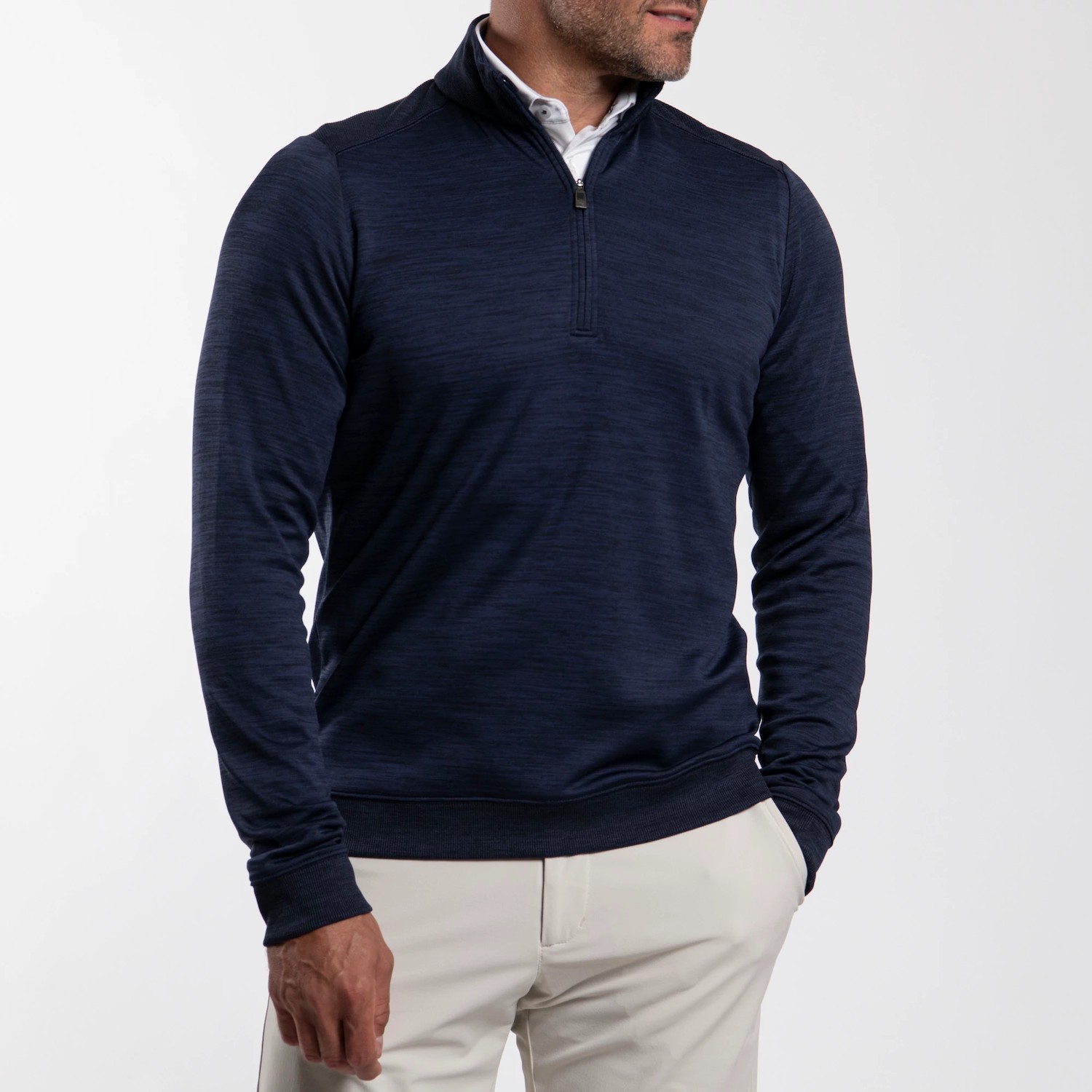 Picture of KJUS Men's Liam Techwool Ribbed Hem Half-Zip