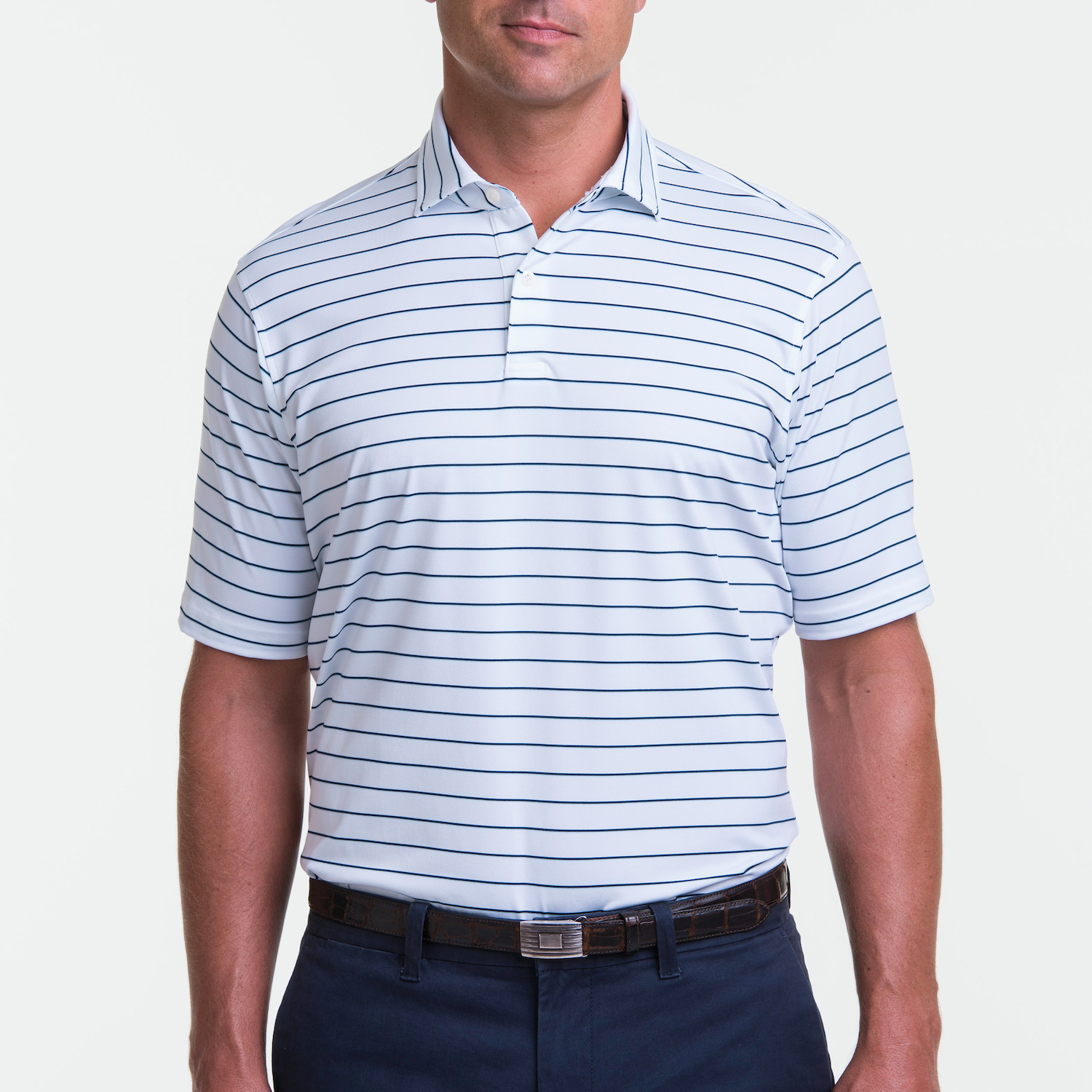 Picture of Fairway & Greene Men's Faxon Stripe Jersey Polo Shirt USA MADE