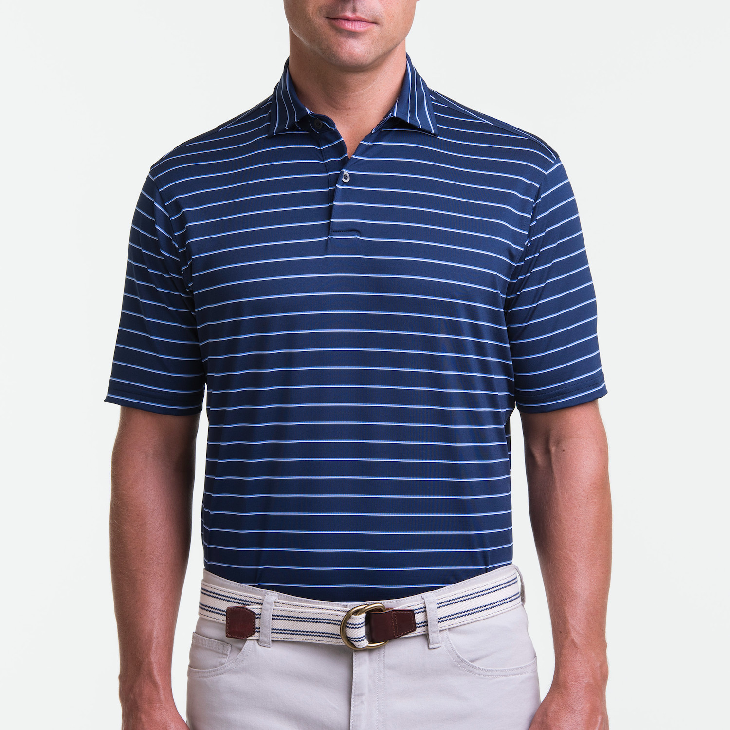 Picture of Fairway & Greene Men's Faxon Stripe Jersey Polo Shirt USA MADE