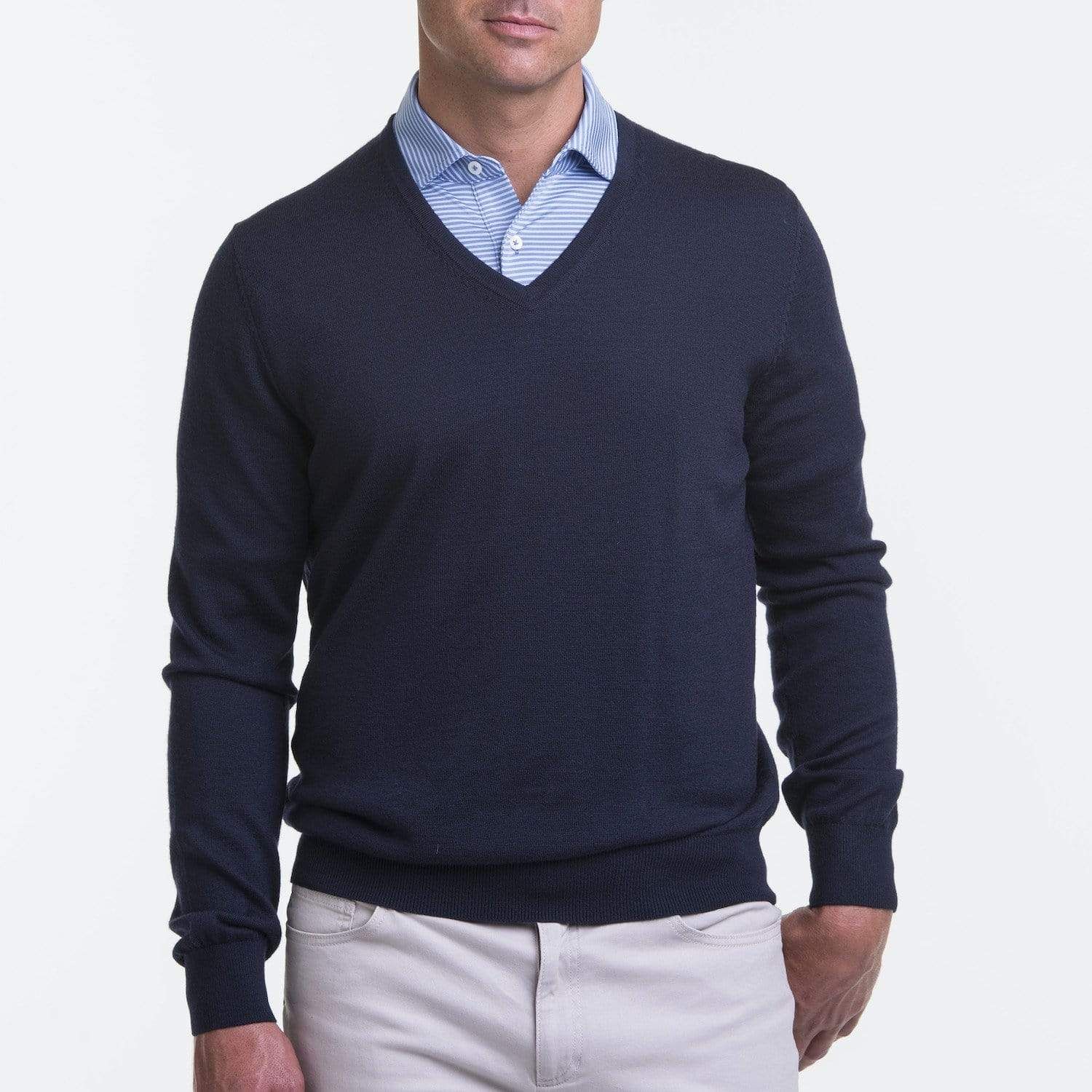 Picture of Fairway & Greene Men's Merino Long Sleeve V-Neck Sweater