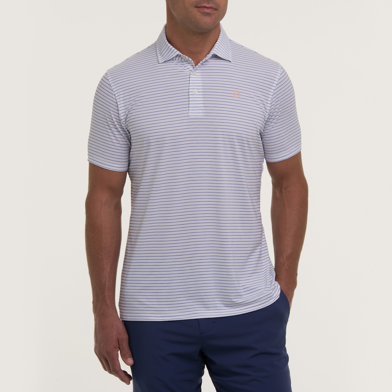 Picture of B. Draddy Men's Sport Matt Printed Stripe Polo