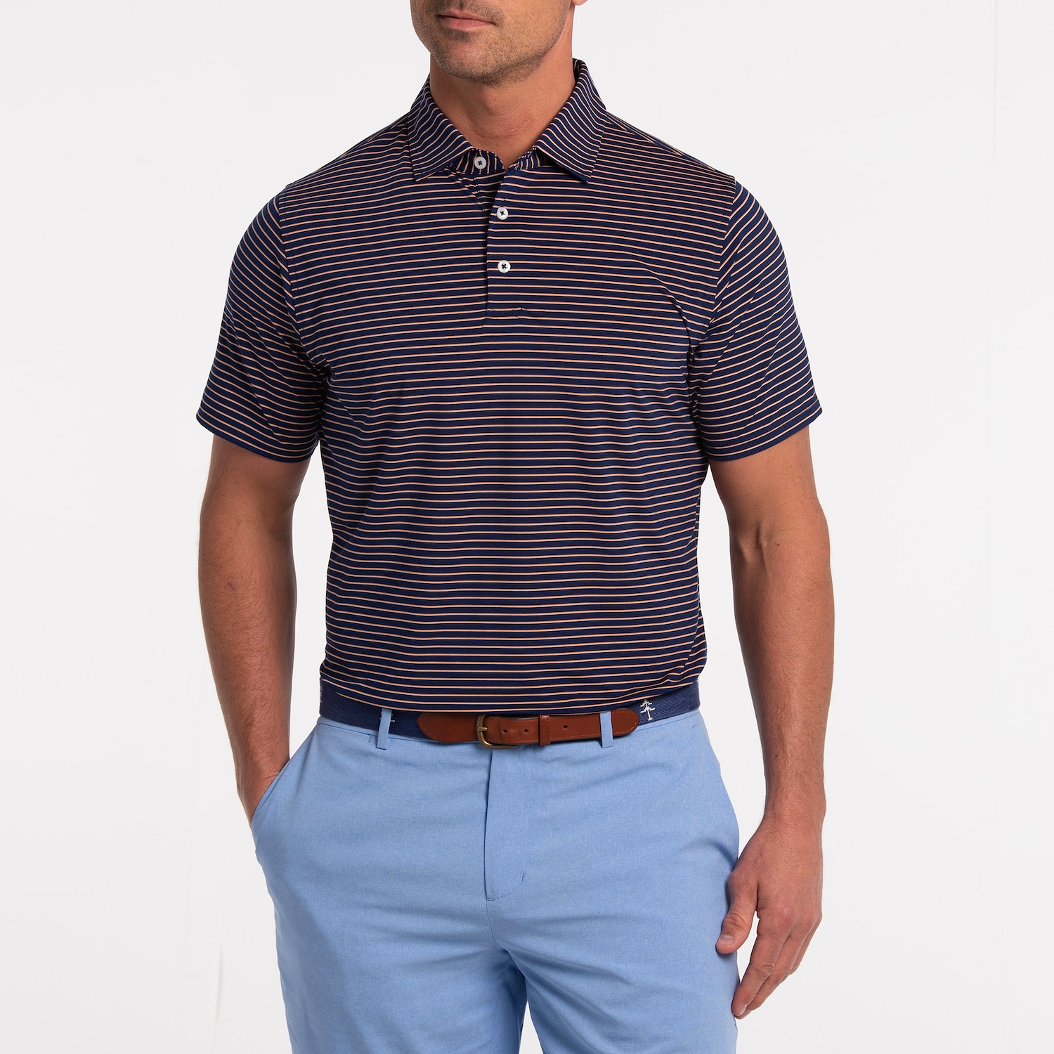 Picture of B. Draddy Men's Sport Matt Printed Stripe Polo