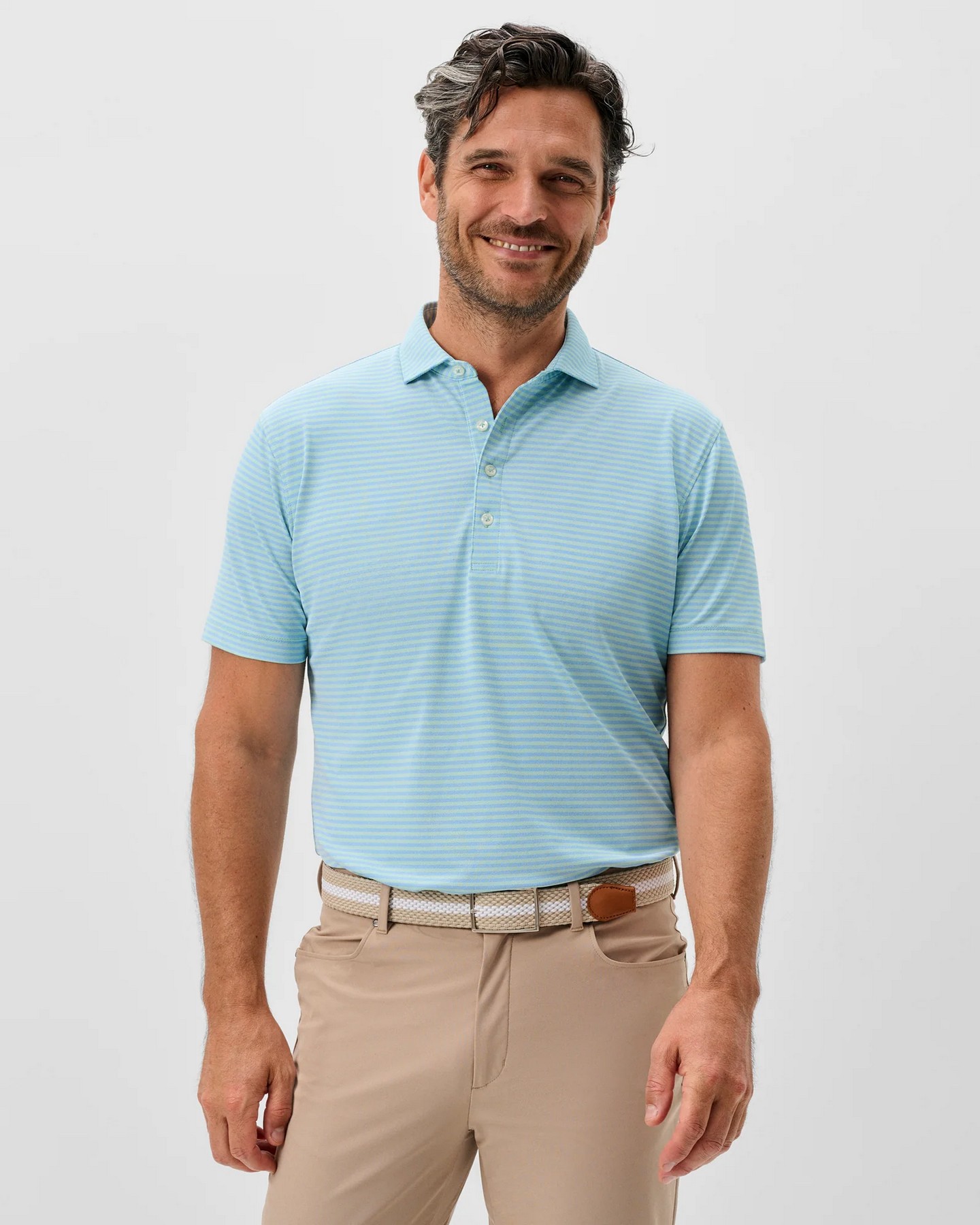 Picture of Johnnie-O Men's Performance Mesh Polo - Stetson Stripe