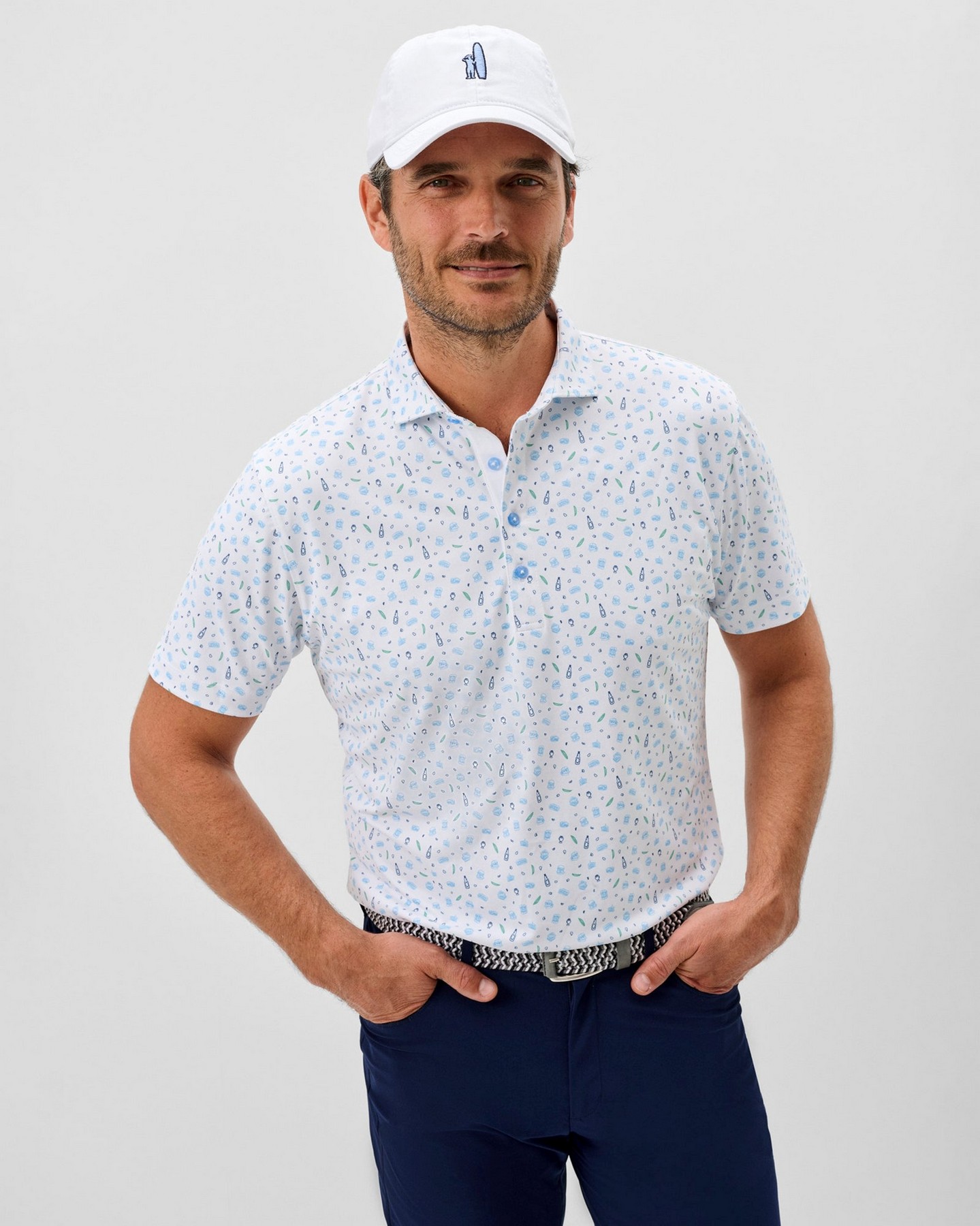 Picture of Johnnie-O Men's Burgers N Beers Performance Mesh Polo