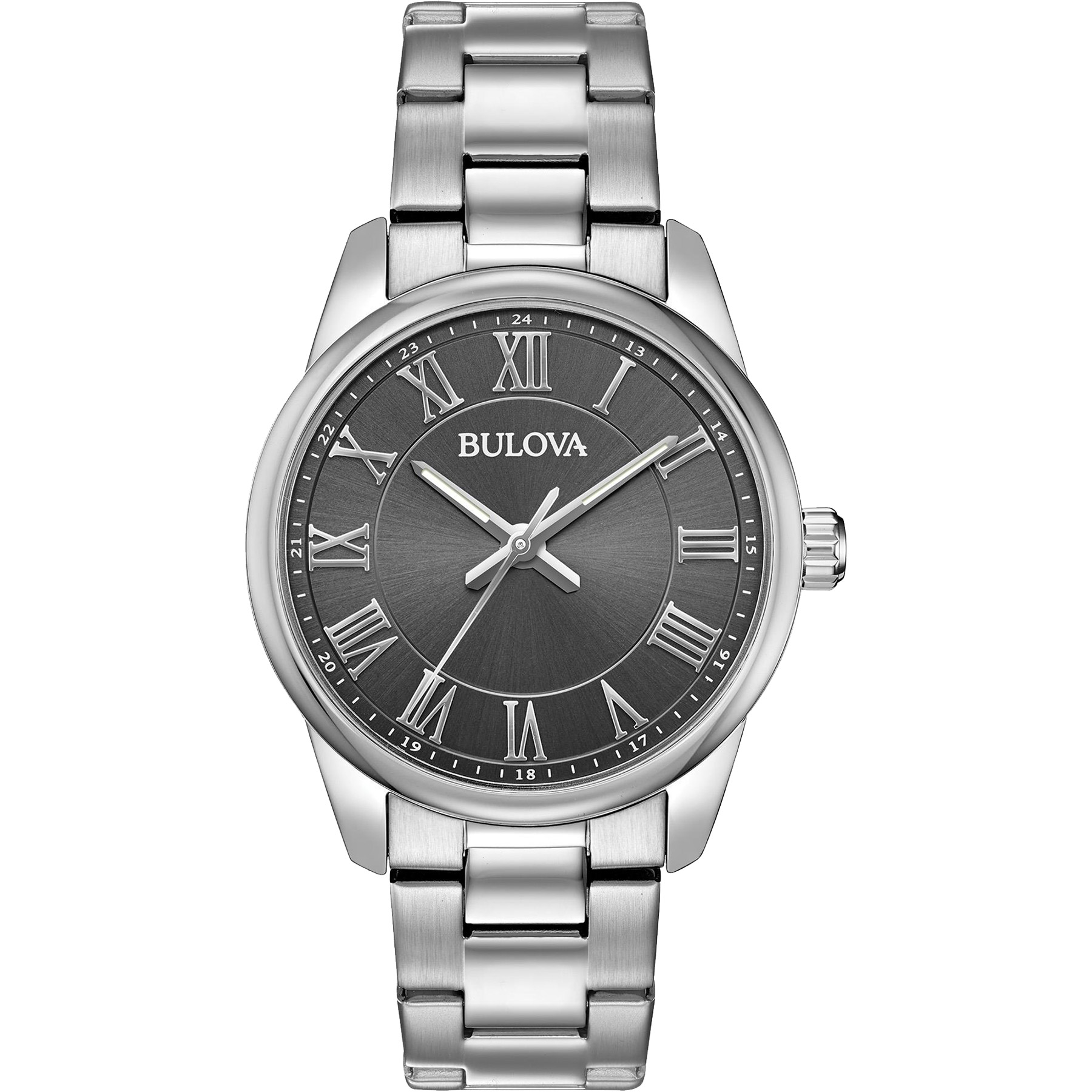 Picture of Bulova Watches Men's Silver Bracelet Watch with Round Grey Dial