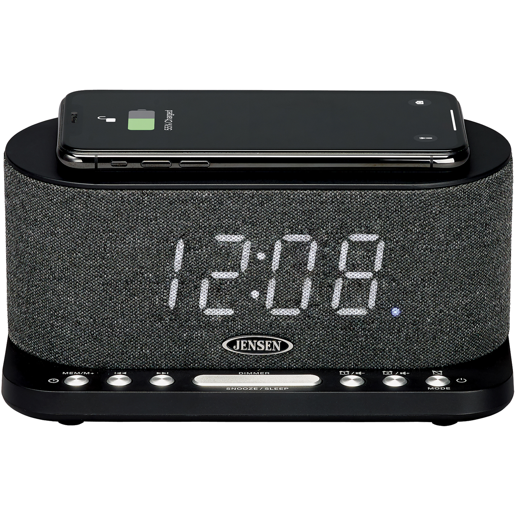 Picture of Jensen® Dual Alarm Clock Radio with Wireless Qi Charging