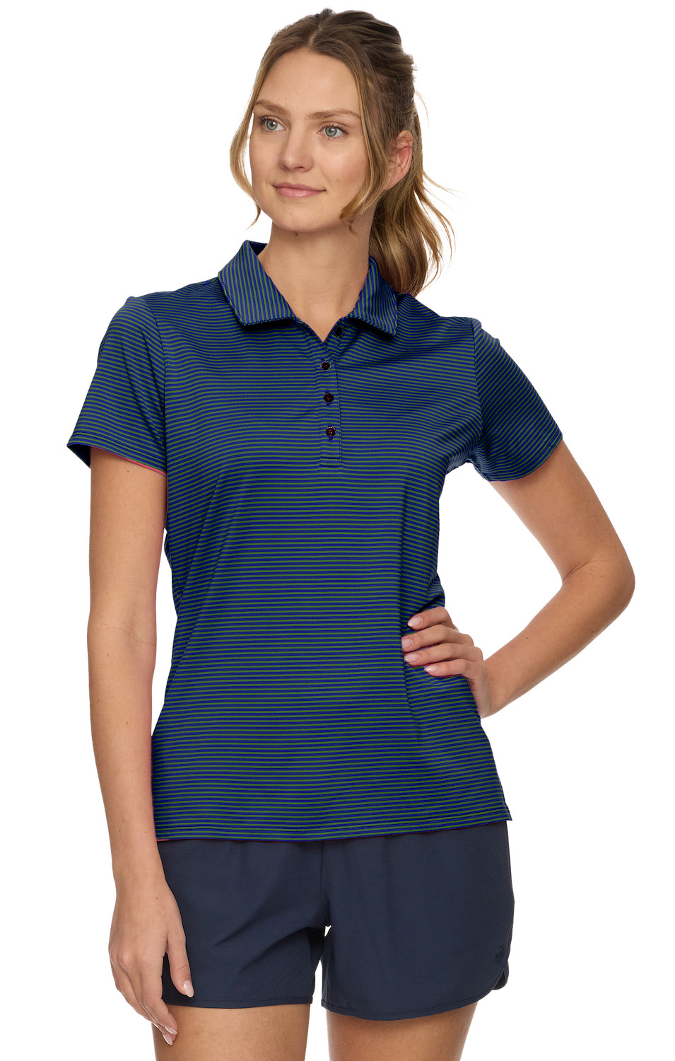 Picture of Flag & Anthem Women's Naples SS Signature Striped Polo