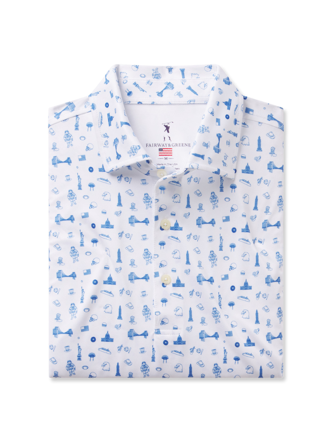 Picture of Fairway & Greene Men's National Print Polo USA MADE