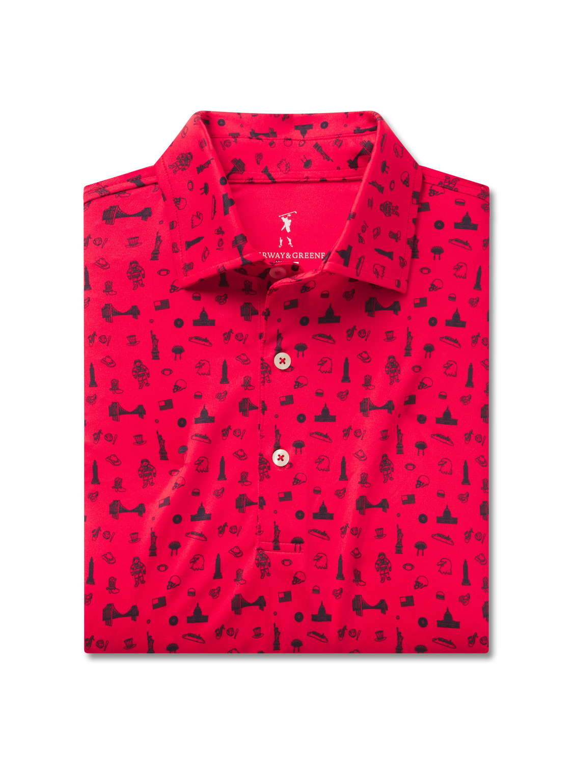 Picture of Fairway & Greene Men's National Print Polo USA MADE