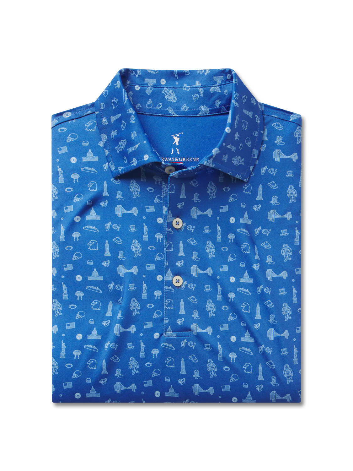 Picture of Fairway & Greene Men's National Print Polo USA MADE