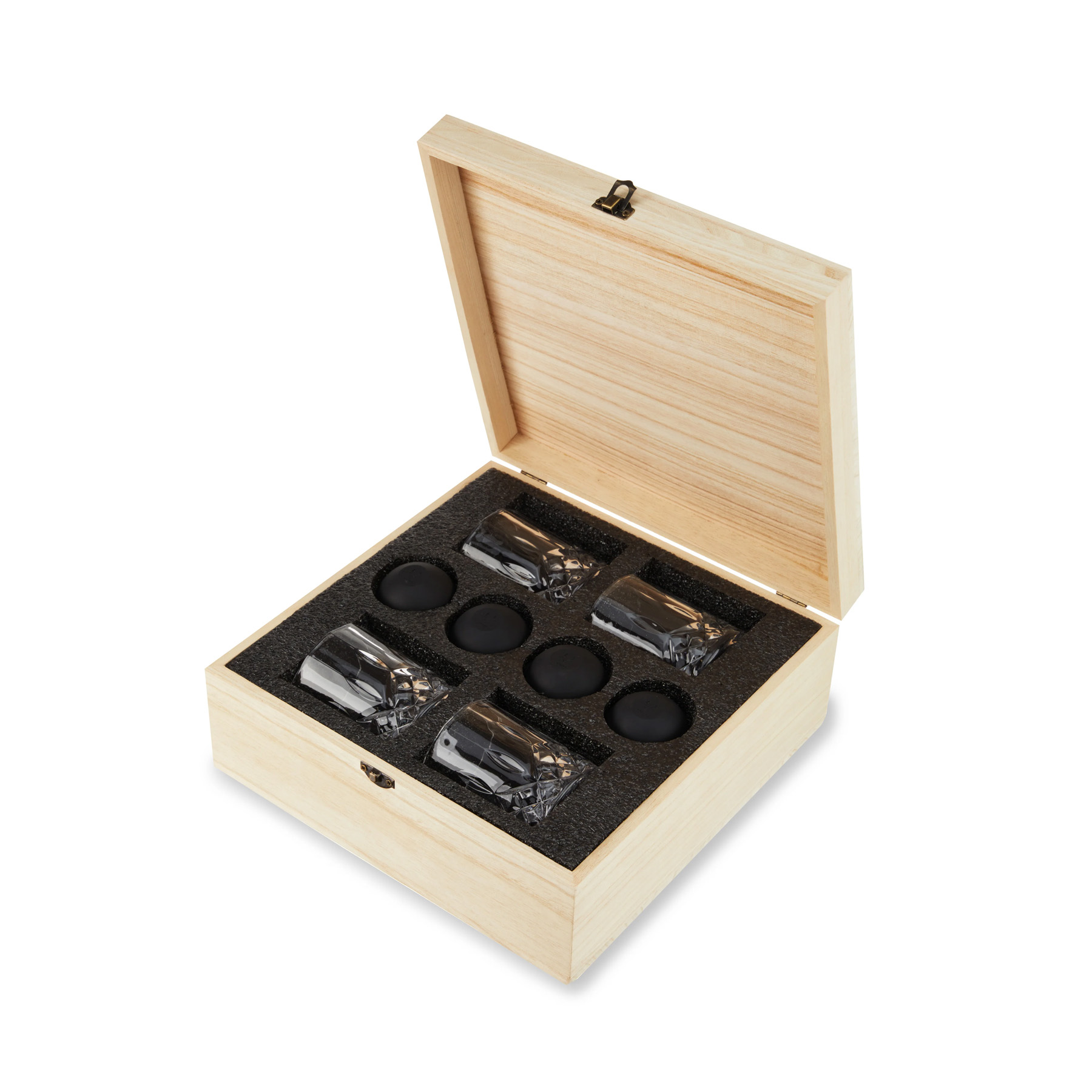 Picture of Crystal Liquor Glass And Ice Sphere Wood Box Set