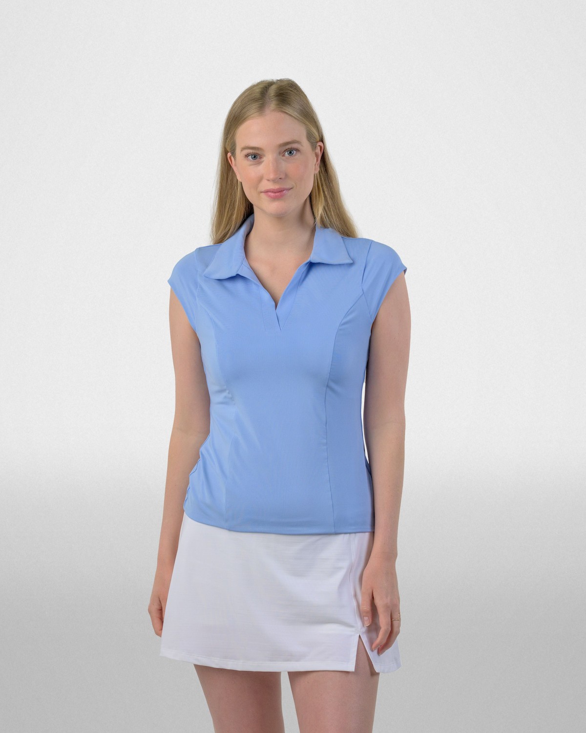 Picture of Good Good Women's Blueberry Split Neck Polo