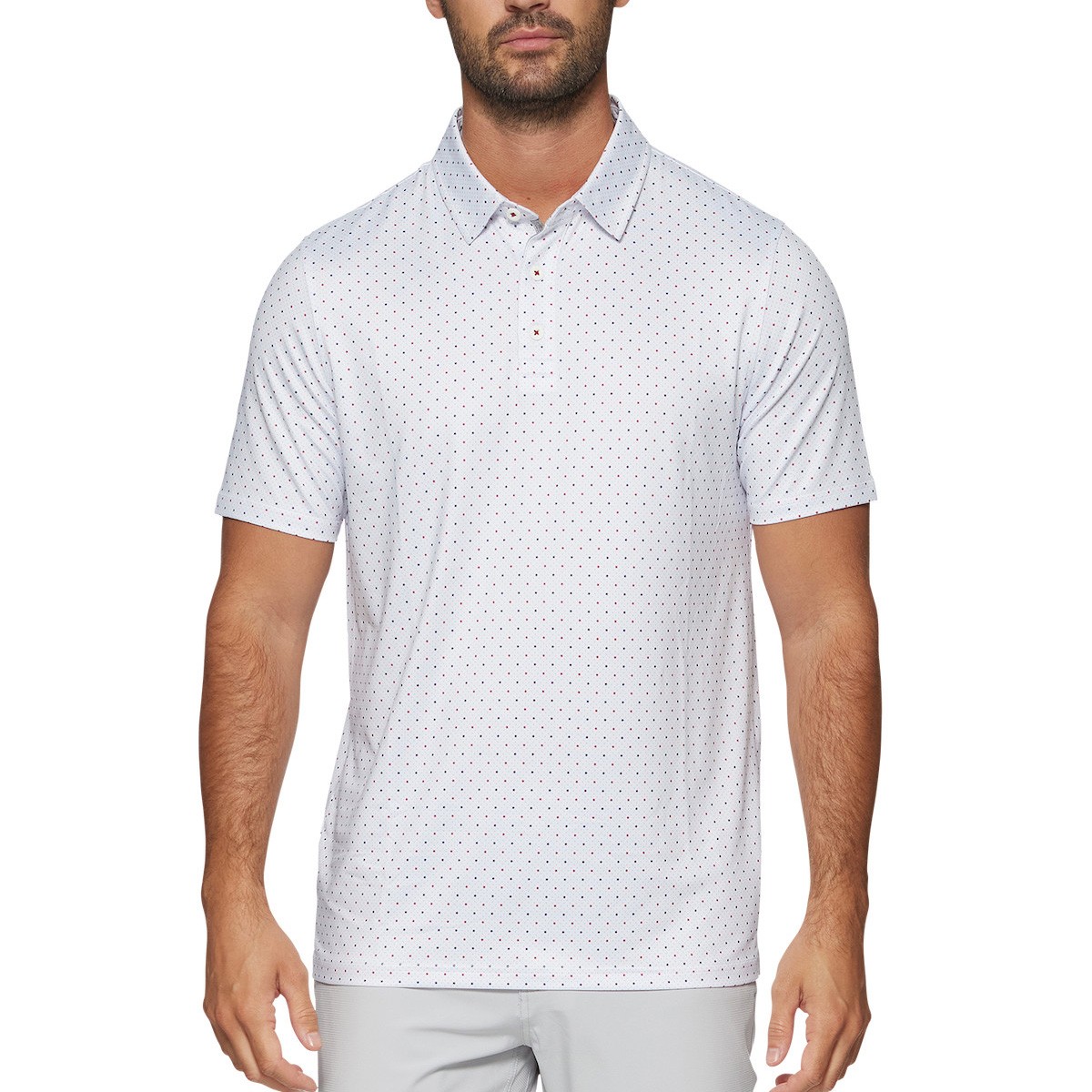 Picture of Flag & Anthem Men's Montrose Star And Dot Print SS Performance Polo