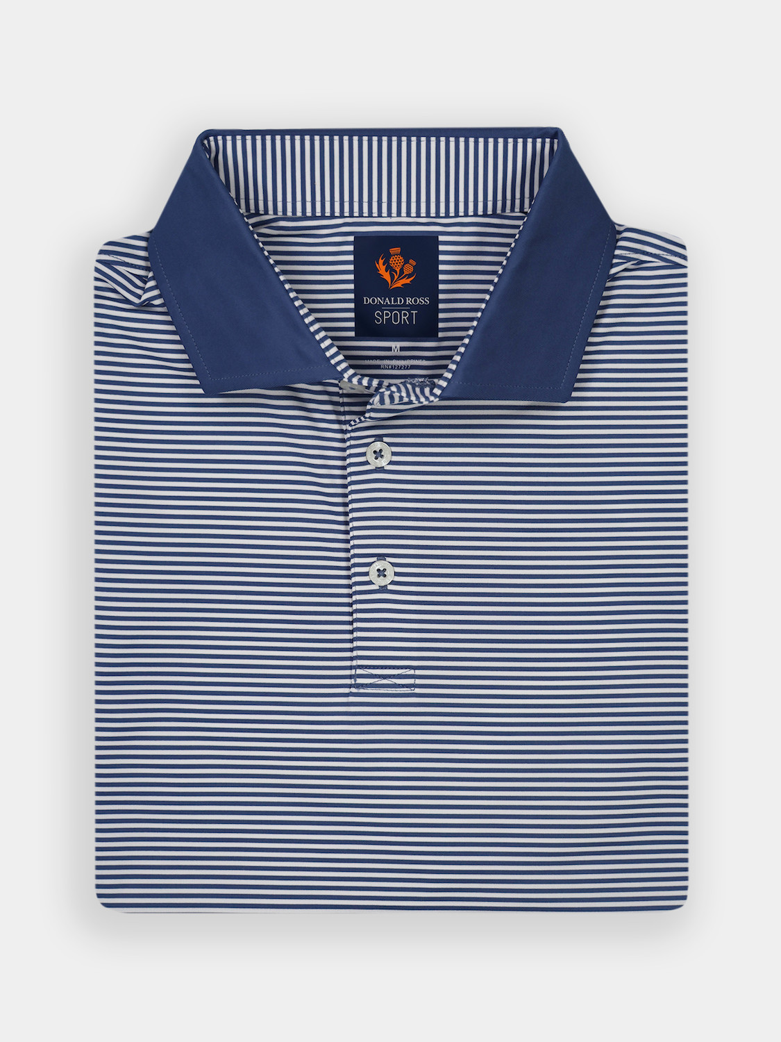 Picture of Donald Ross Owen Feeder Stripe Polo w/ Solid Collar