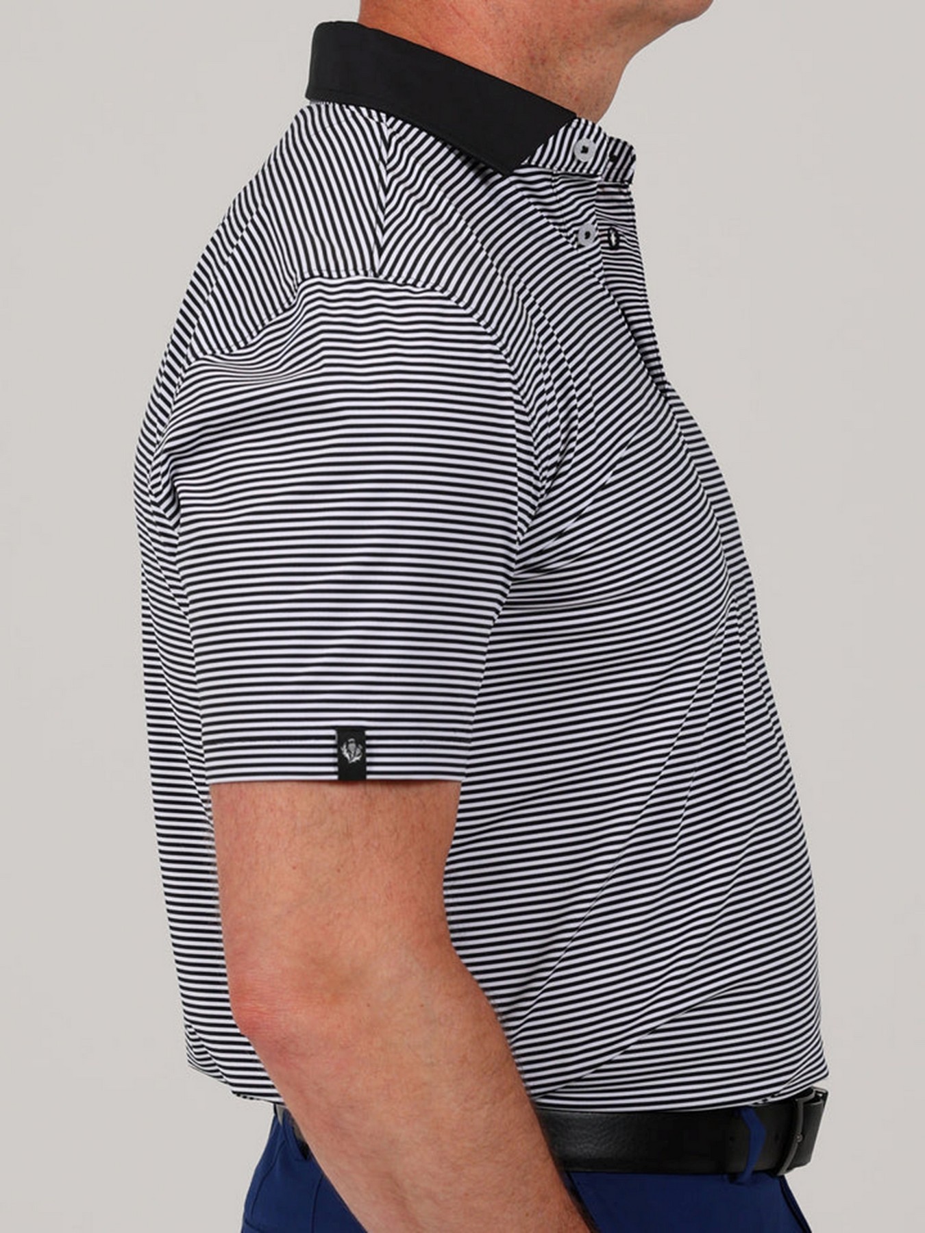 Picture of Donald Ross Owen Feeder Stripe Polo w/ Solid Collar