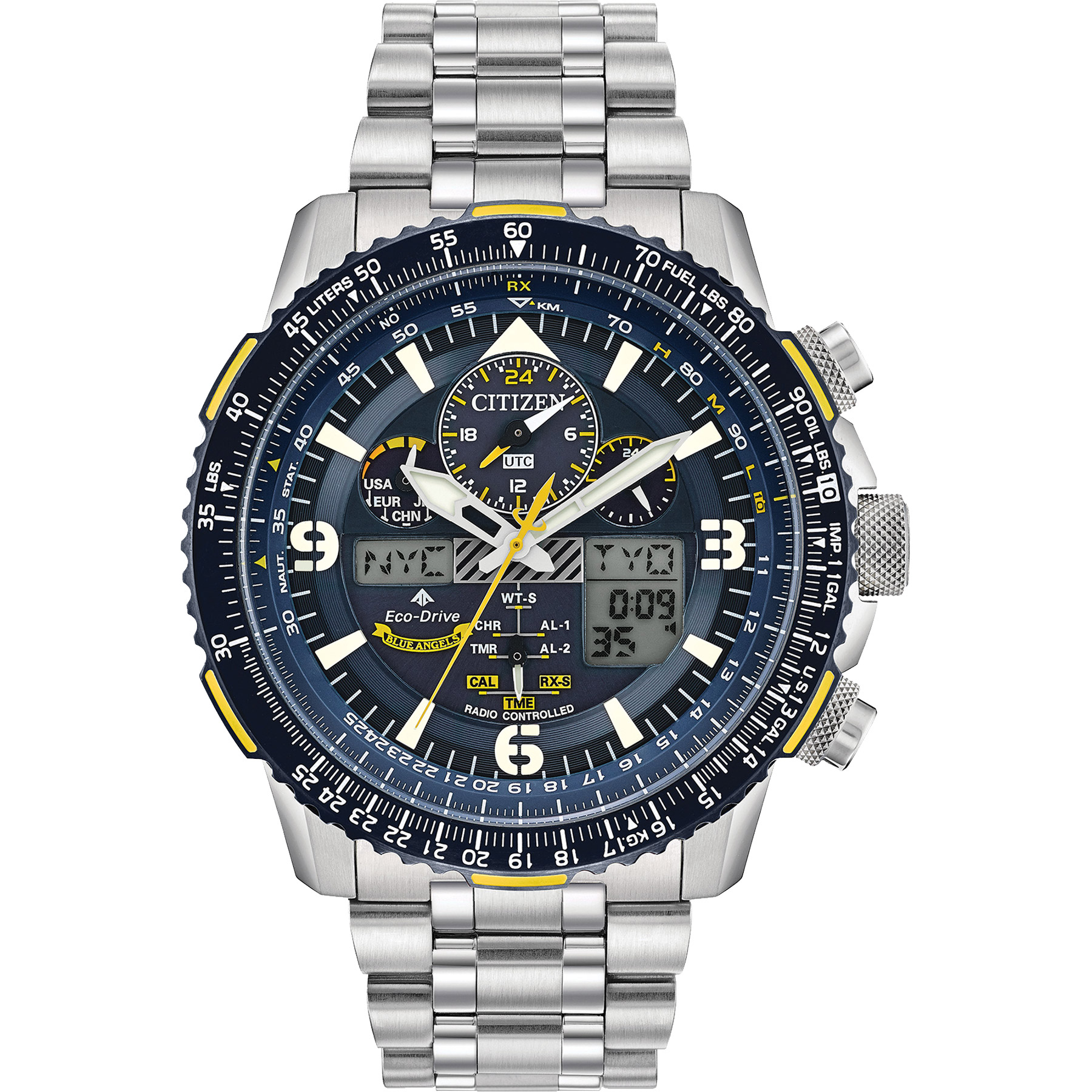Picture of Citizen® Men's Promaster Blue Angels Skyhawk A-T Eco-Drive Watch, SS with Blue Angels Insignia