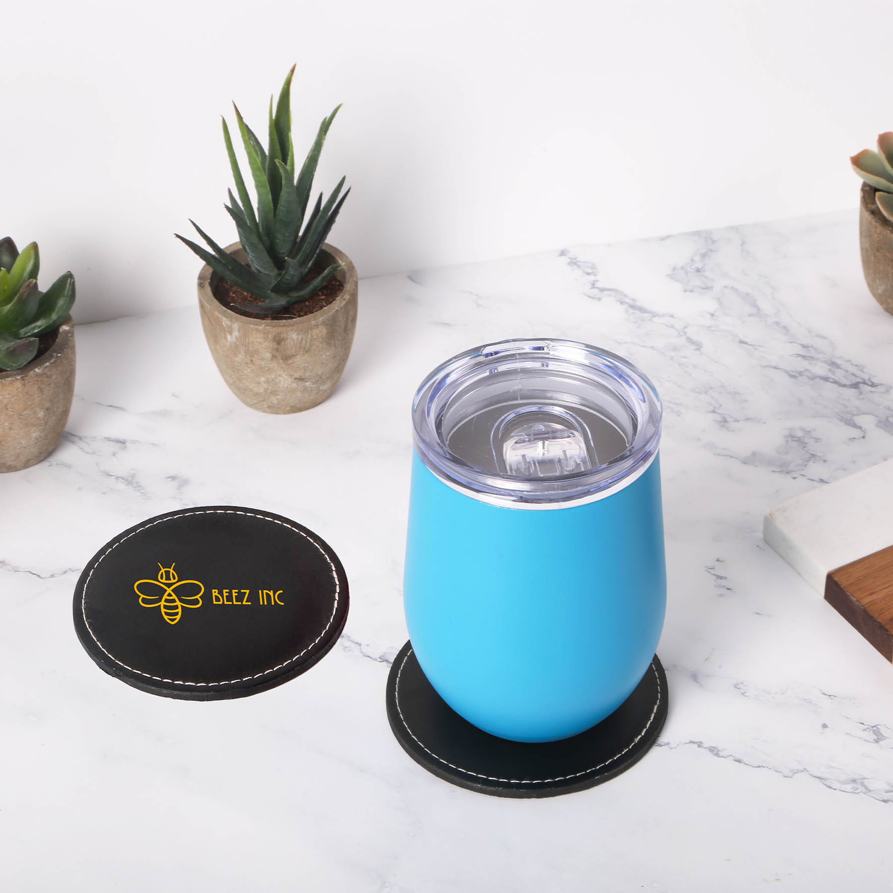 Picture of Bonded Leather Round Coaster Single