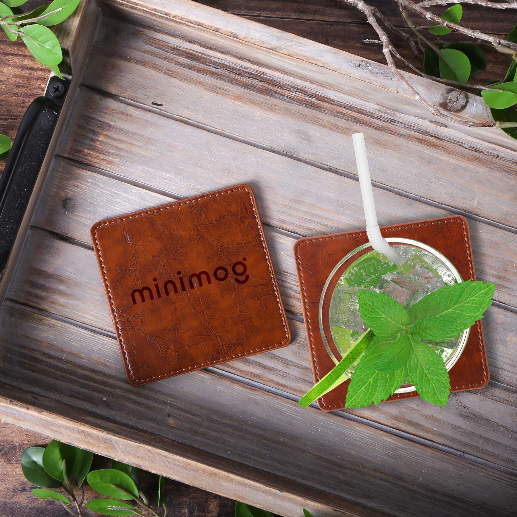 Picture of Watson Square PU Leather Coaster: Single
