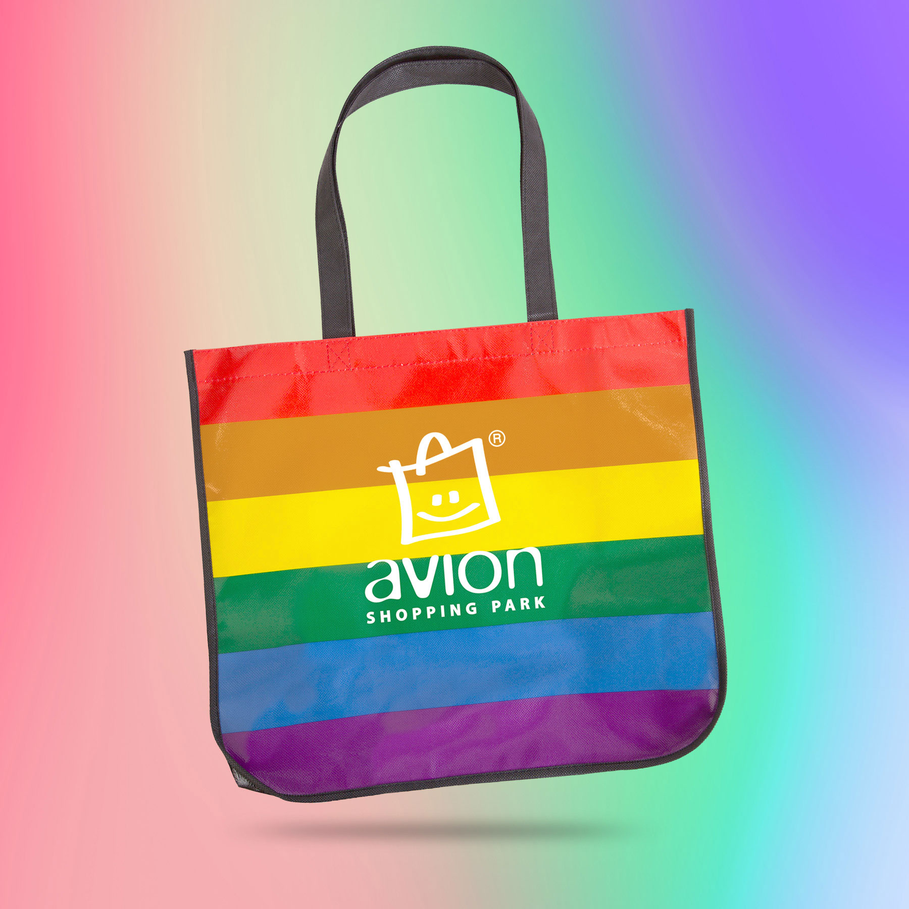 Picture of Large Rainbow Laminated Tote Bag