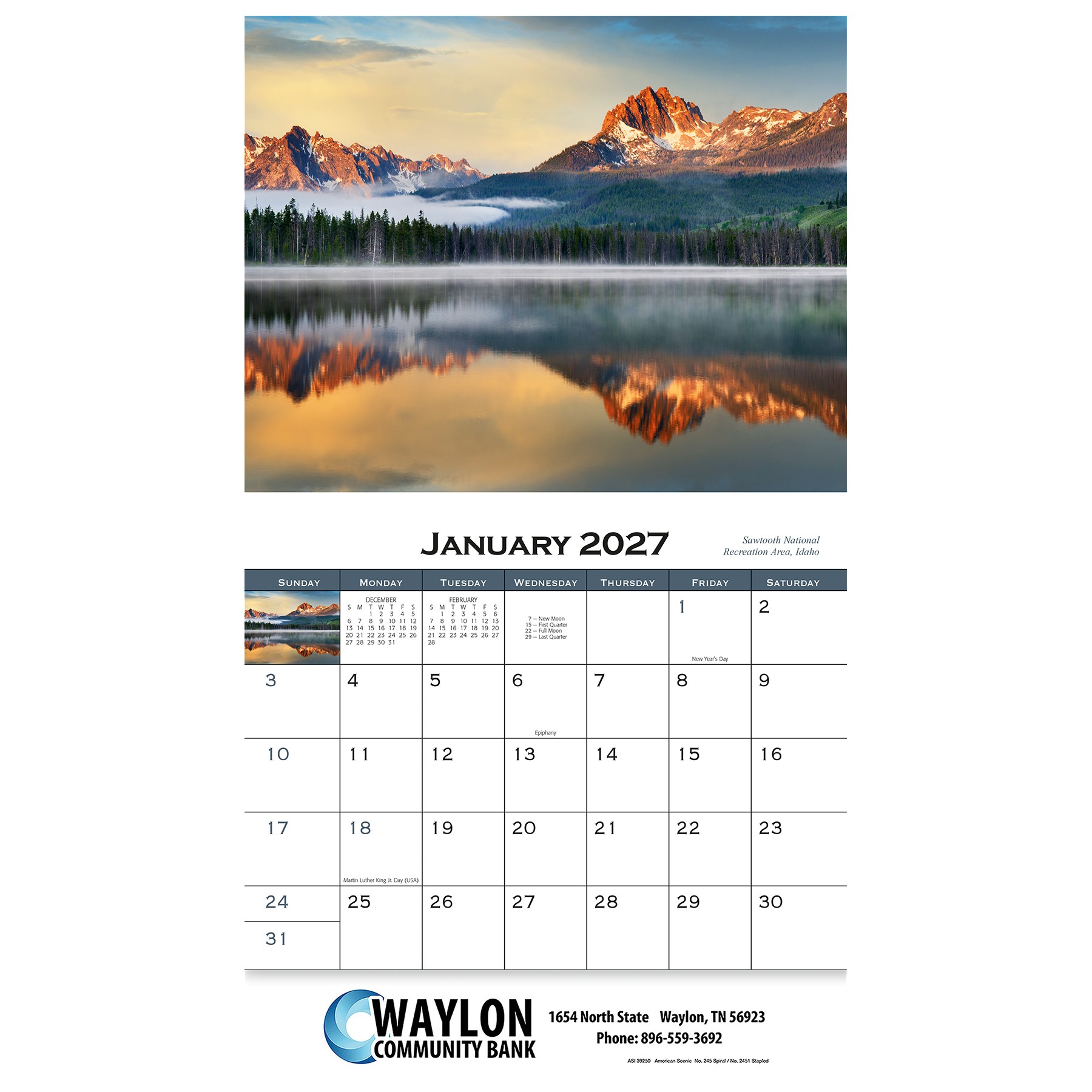 Picture of American Scenic Wall Calendar: 2027 Stapled
