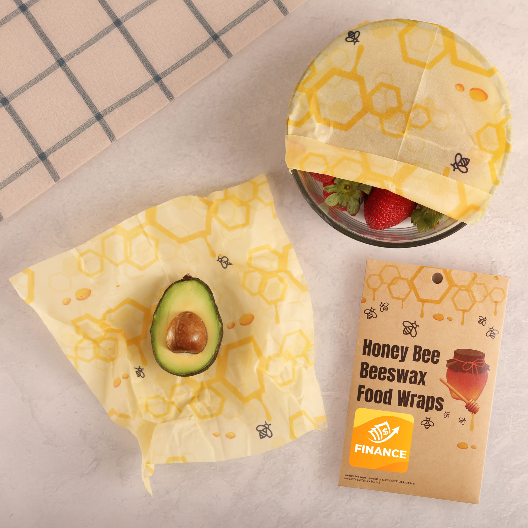 Picture of Honey Bee Beeswax Food Wraps
