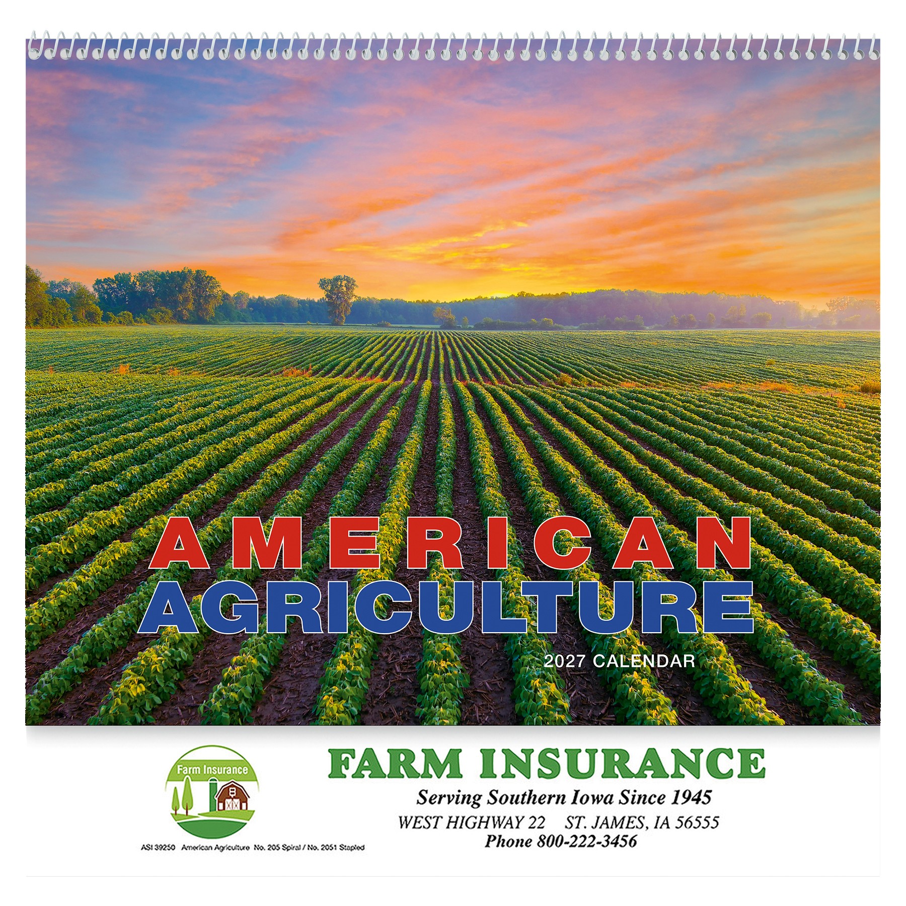 Picture of American Agriculture Wall Calendar: 2027 Spiral Bound