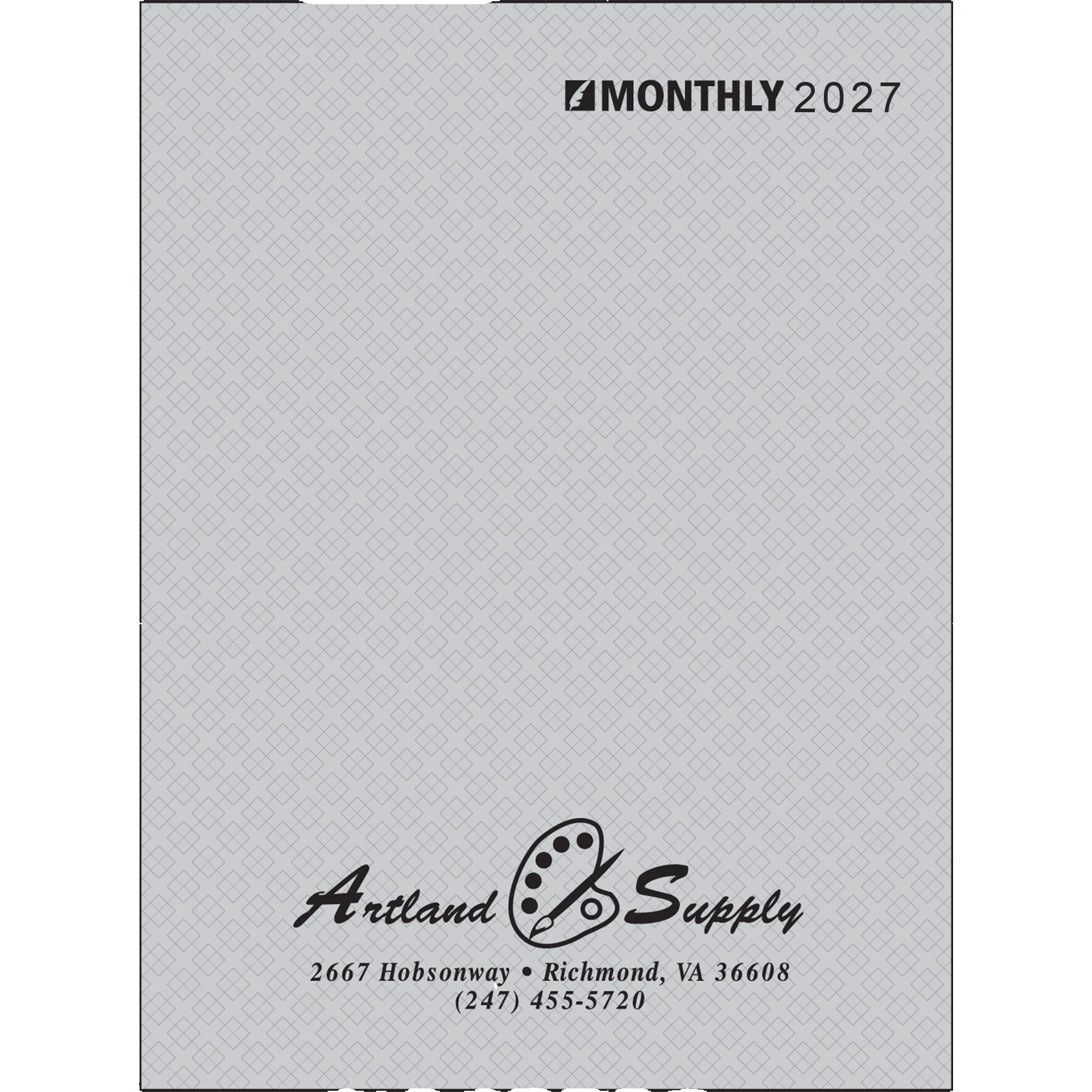 Picture of Ruled Monthly Desk Planner Stitched to Paper Cover: 2027