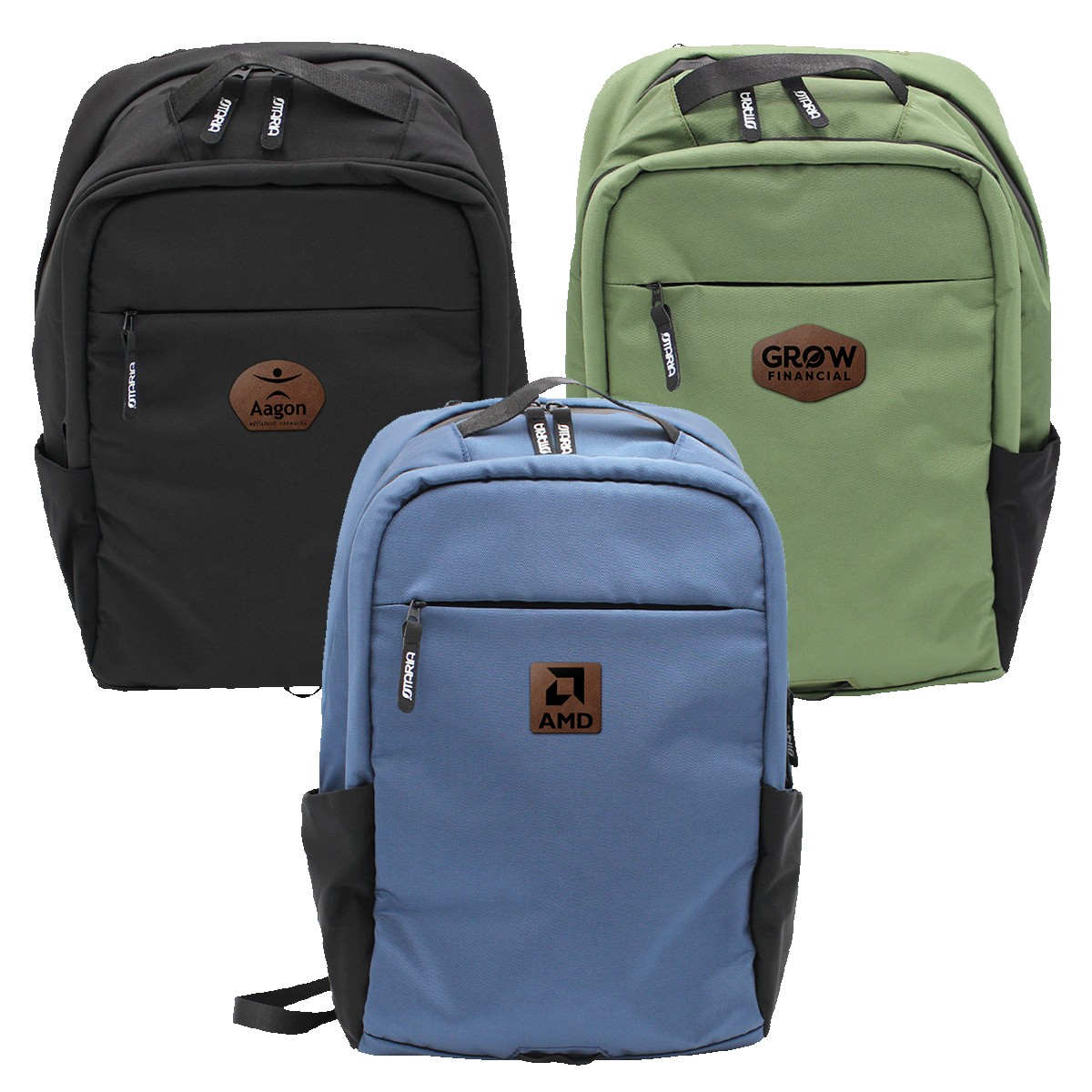 Picture of Otaria™ Computer Laptop Backpack, Leather Patch - Laser