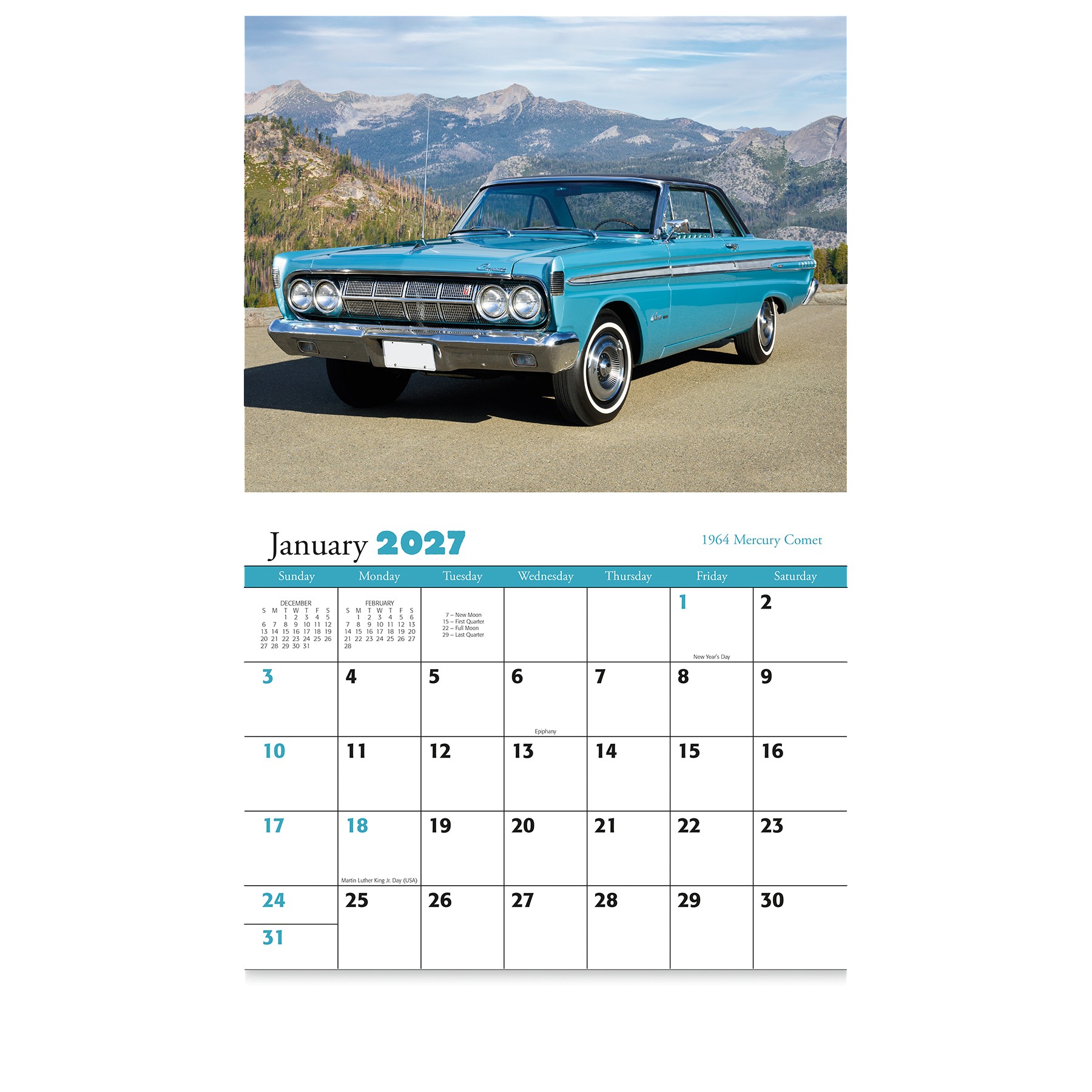 Picture of Muscle Cars Wall Calendar: 2027 Stapled