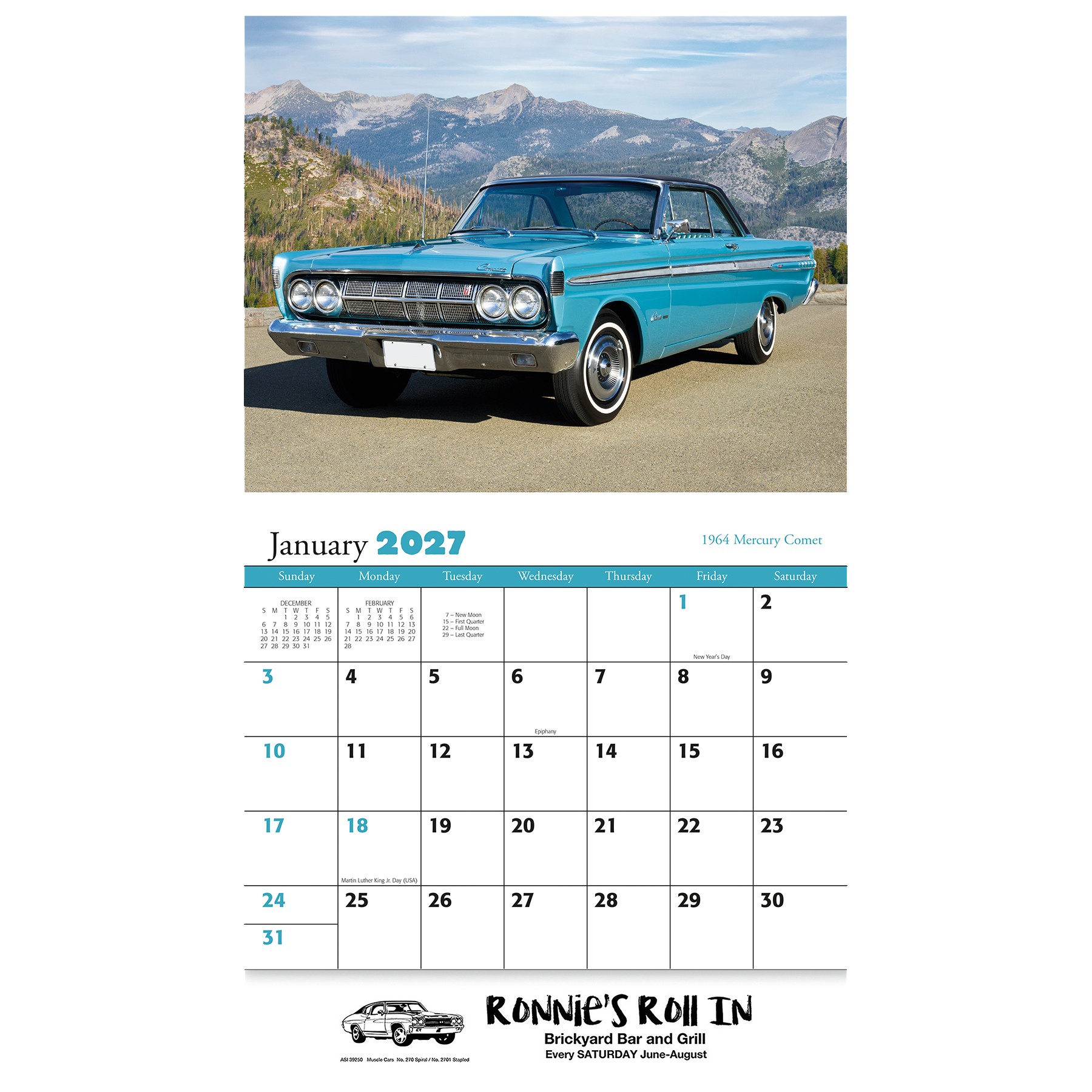 Picture of Muscle Cars Wall Calendar: 2027 Stapled