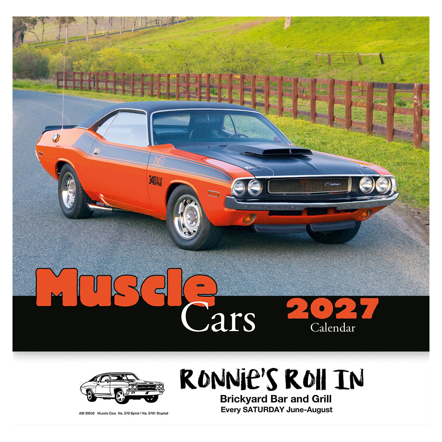 Picture of Muscle Cars Wall Calendar: 2027 Stapled