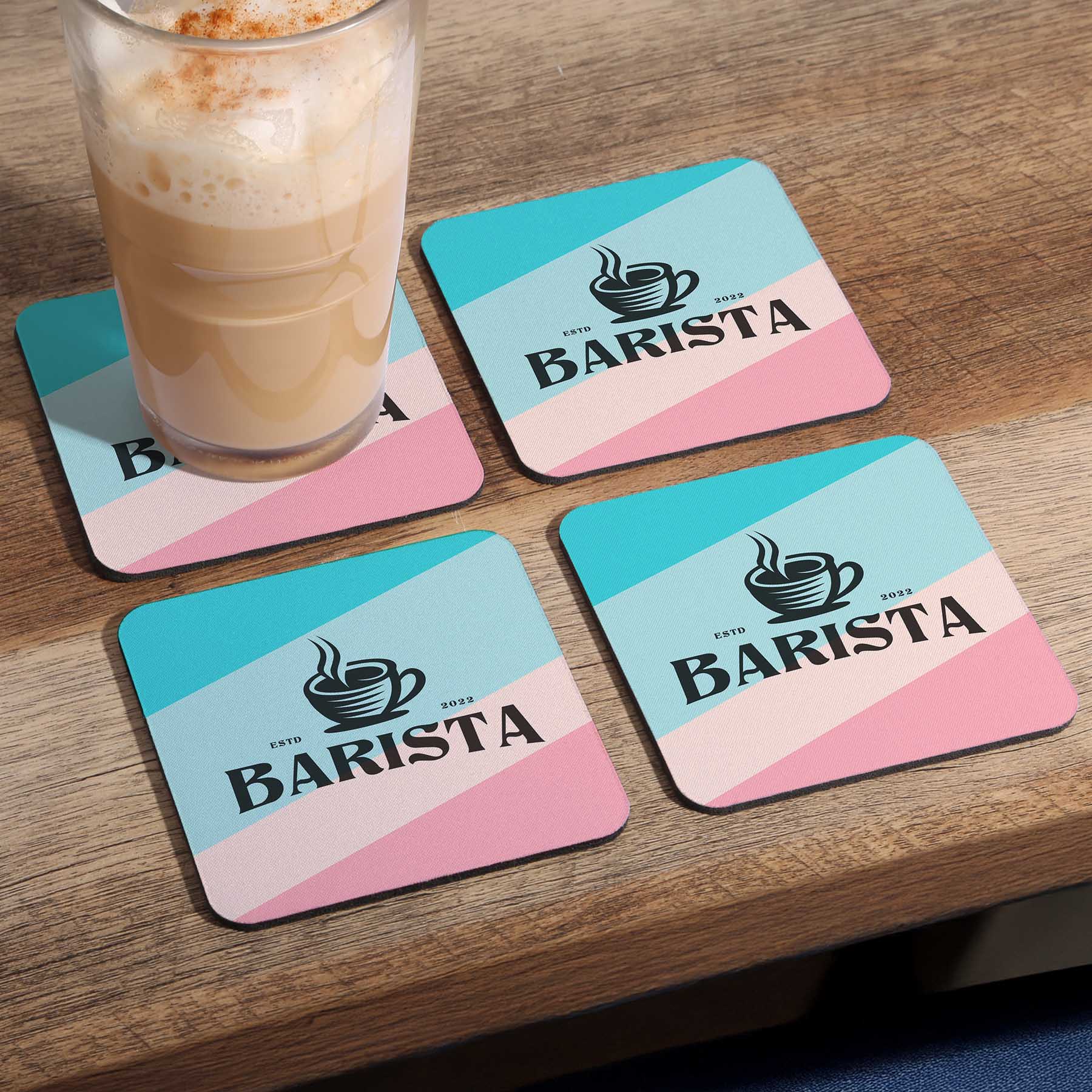 Picture of 4 Pc. reGen Recycled Polyester Square Dye Sub Coaster Set