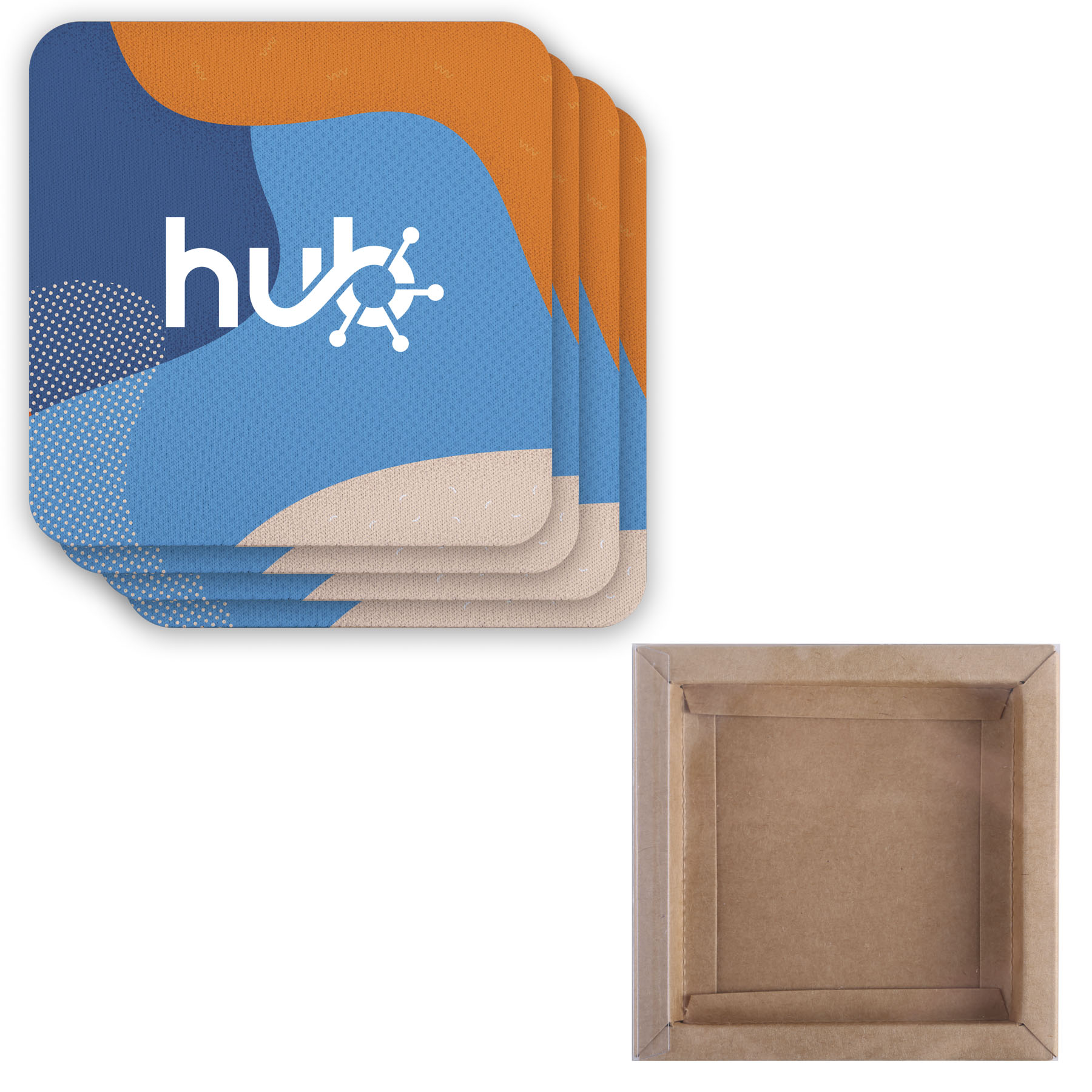 Picture of 4 Pc. reGen Recycled Polyester Square Dye Sub Coaster Set