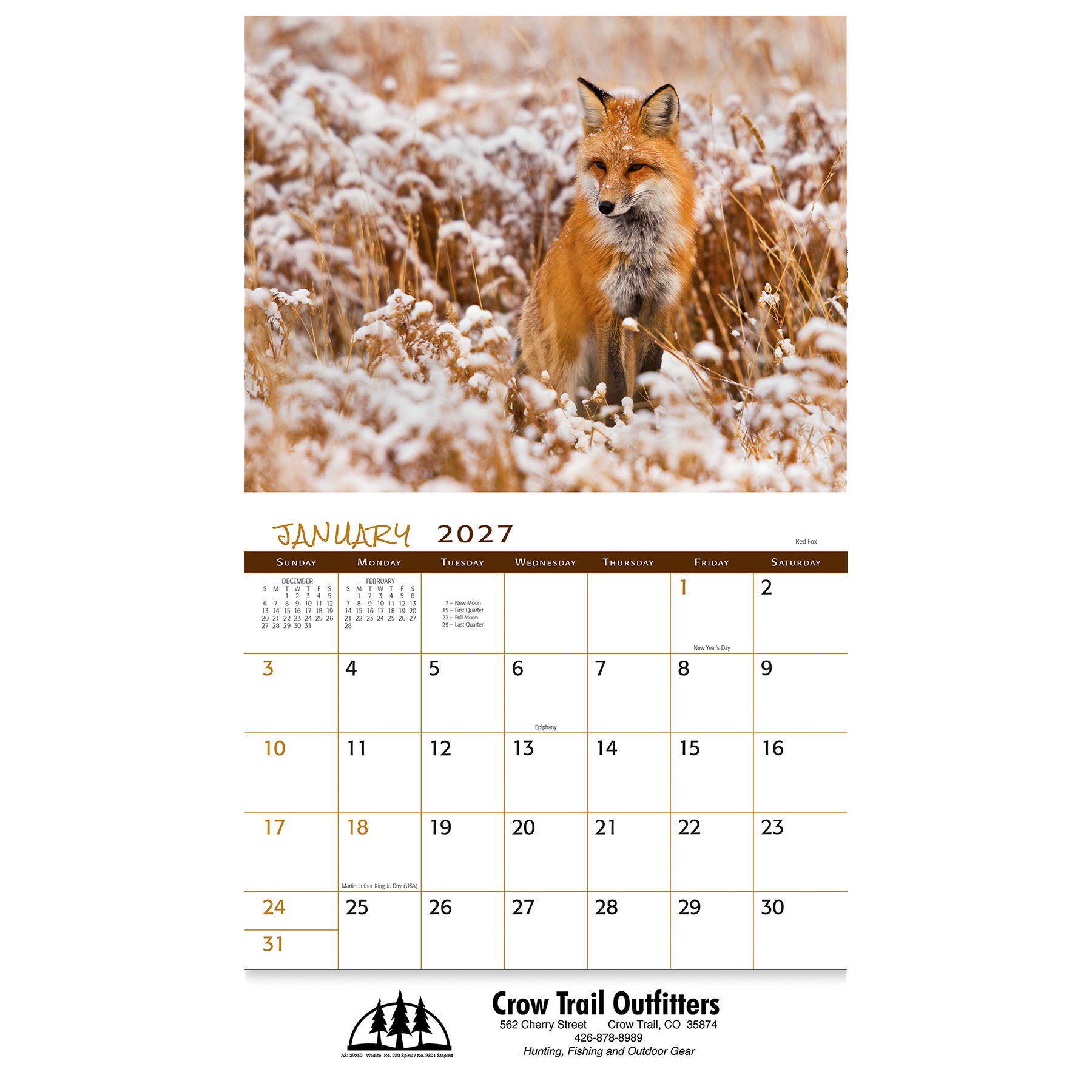 Picture of Wildlife Wall Calendar: 2027 Stapled