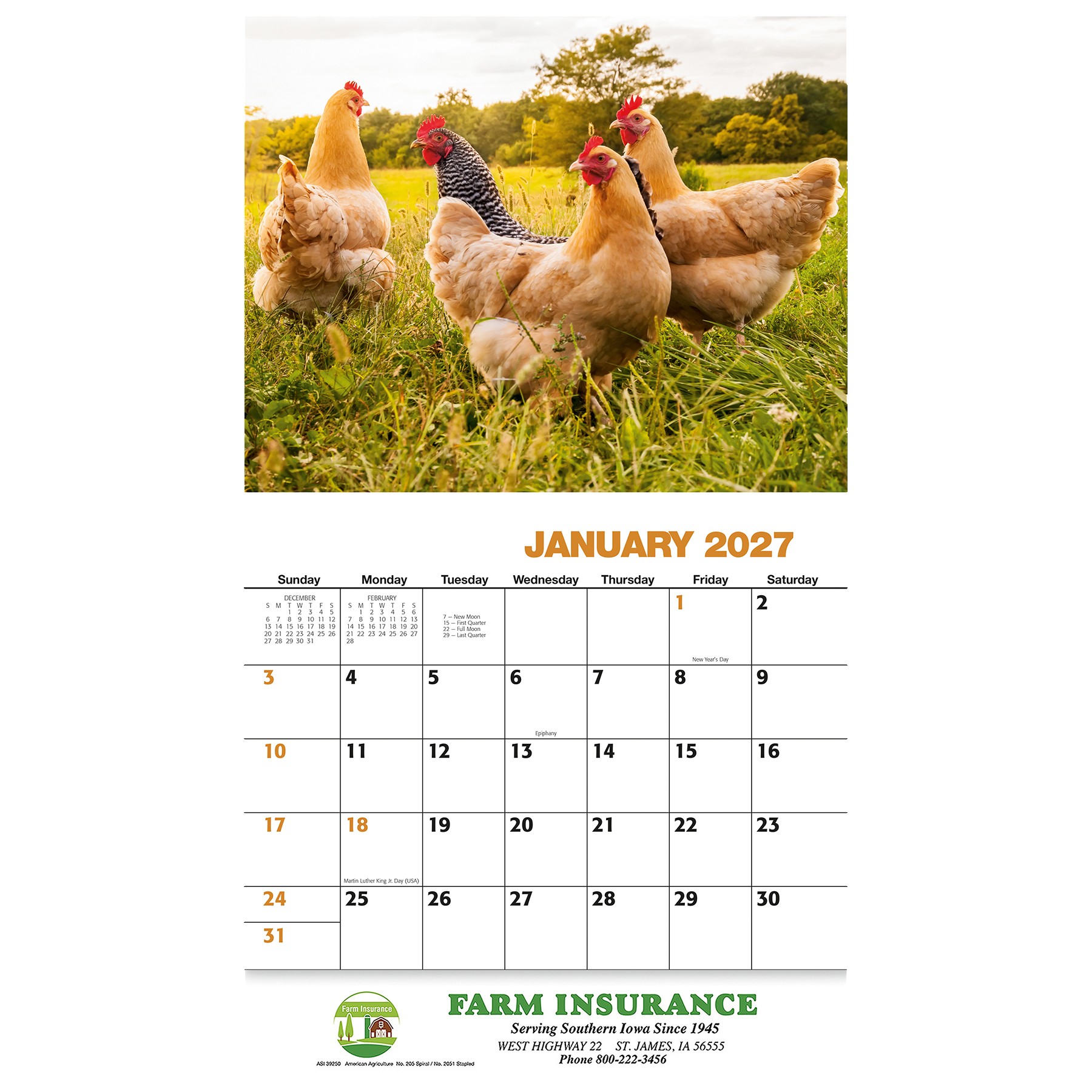 Picture of American Agriculture Wall Calendar: 2027 Stapled