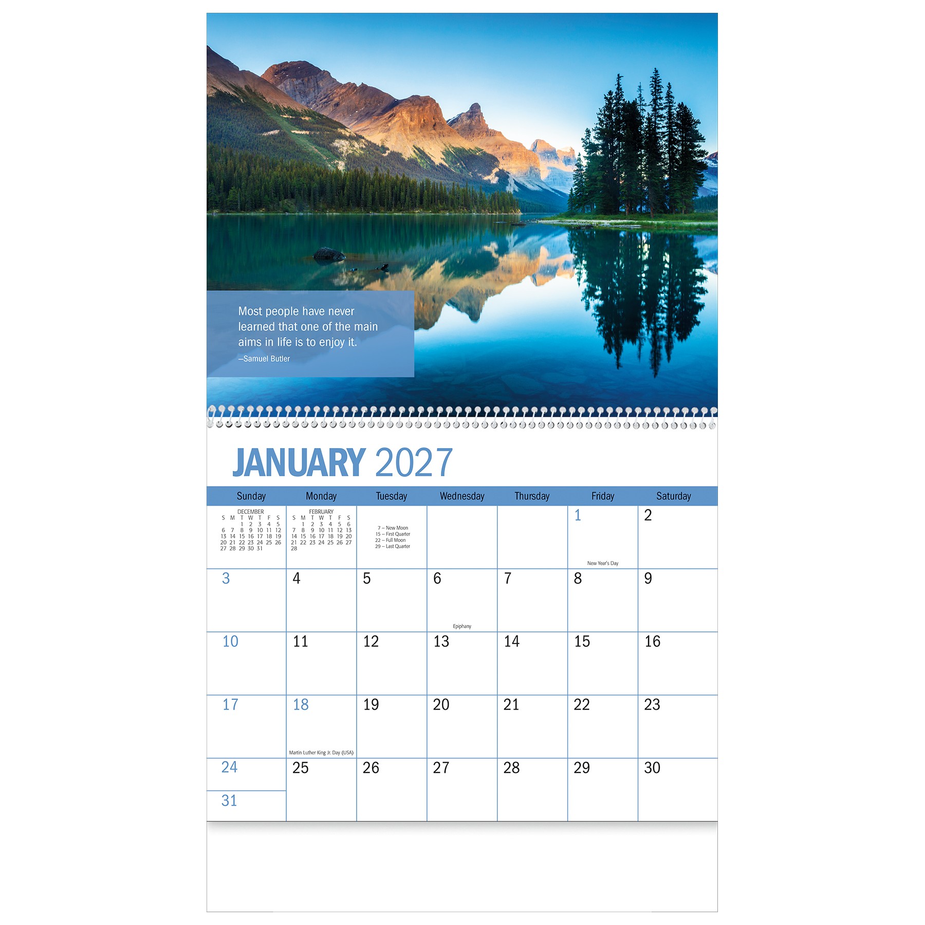 Picture of lnspiration Wall Calendar: 2027 Spiral Bound