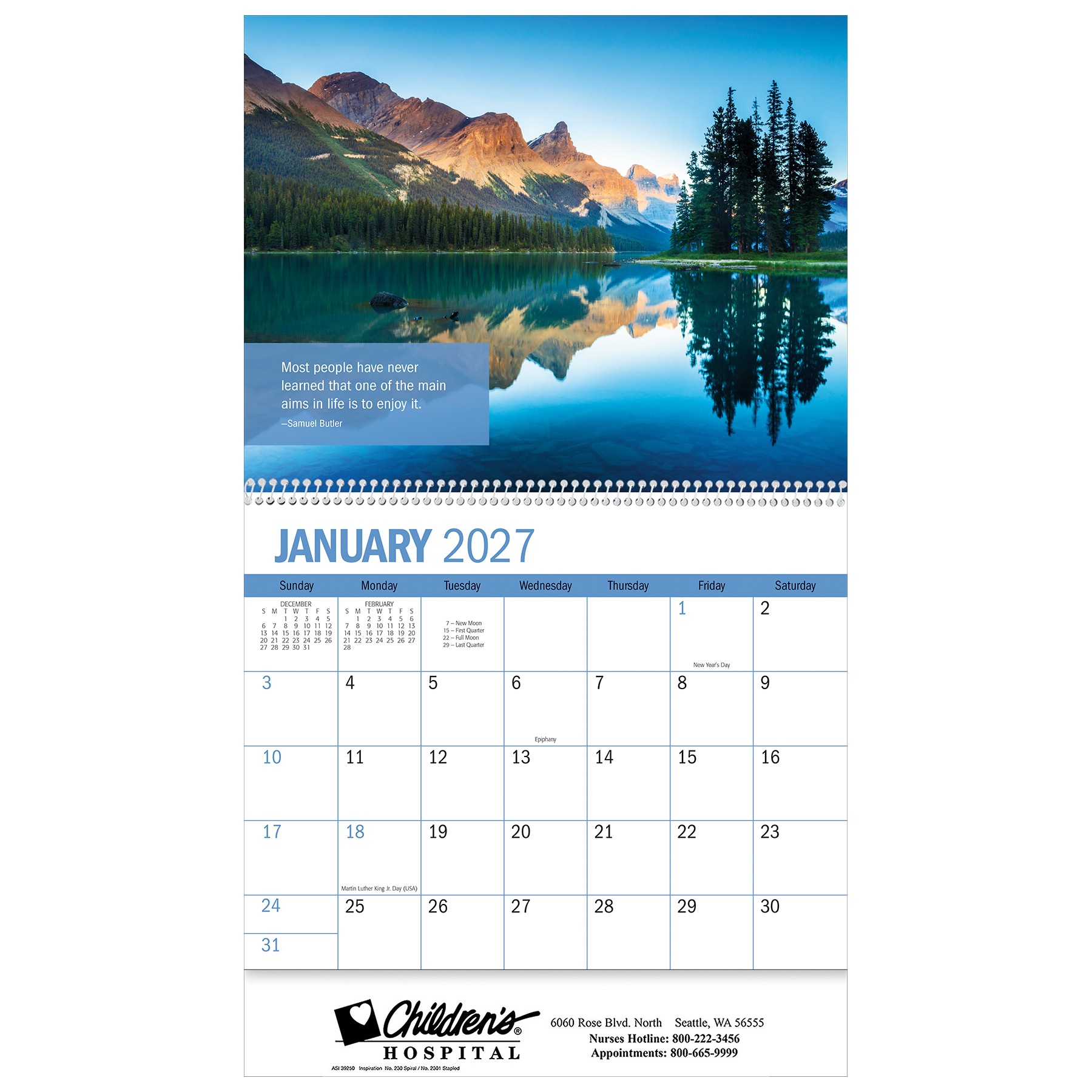 Picture of lnspiration Wall Calendar: 2027 Spiral Bound
