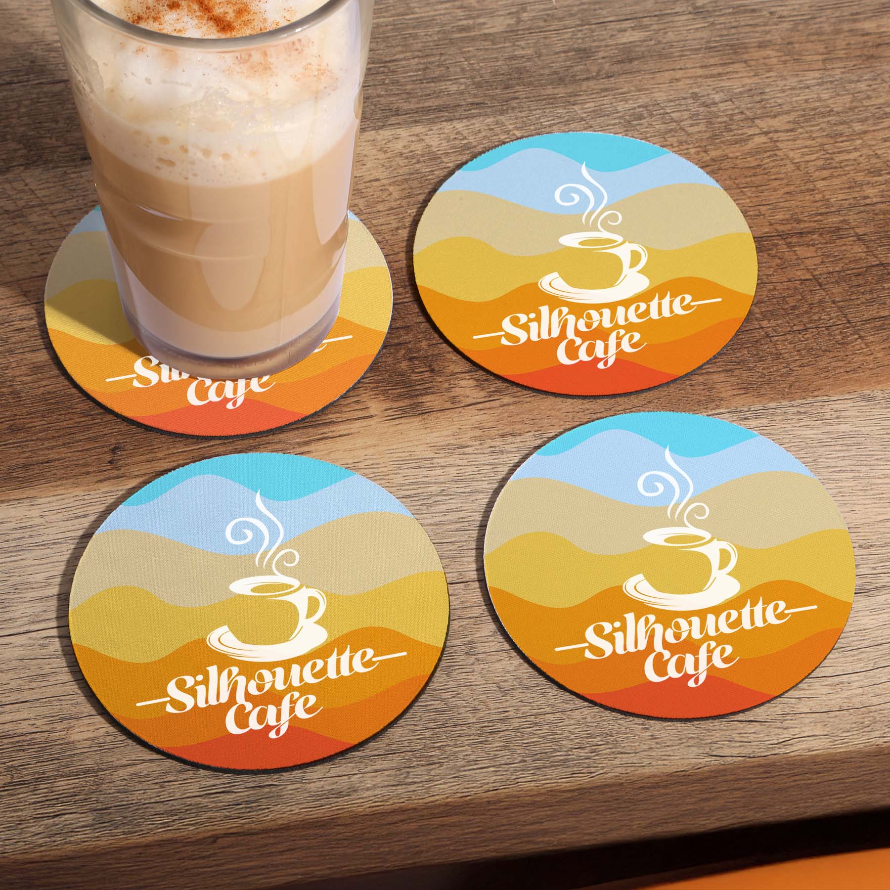 Picture of 4 Pc reGen Recycled Polyester Round Dye Sub Coaster Set