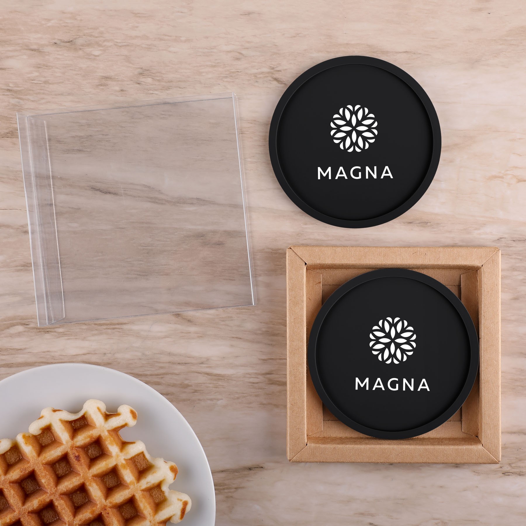 Picture of 2 Pc. Grippy Round Silicone Coaster Set In Box