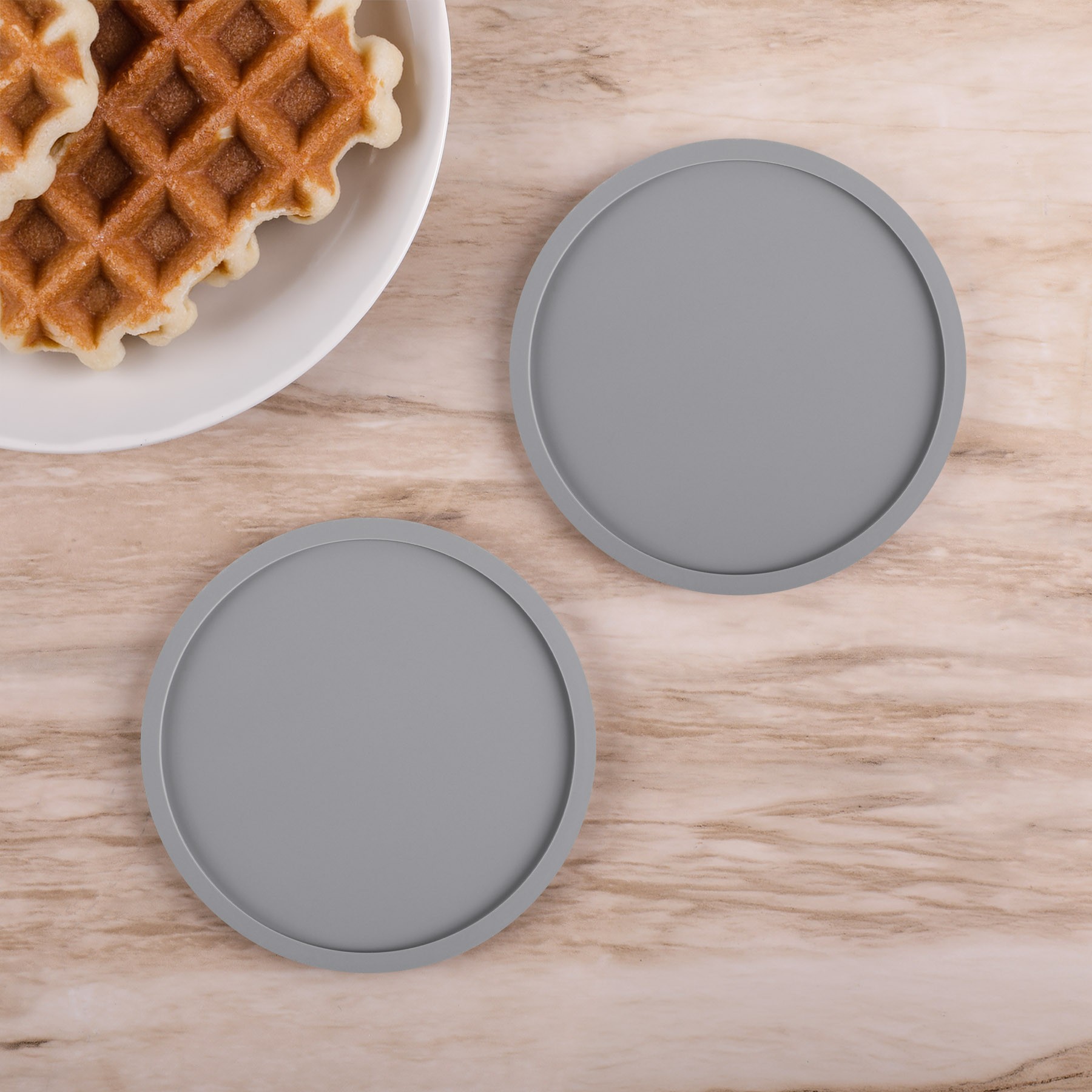 Picture of 2 Pc. Grippy Round Silicone Coaster Set In Box