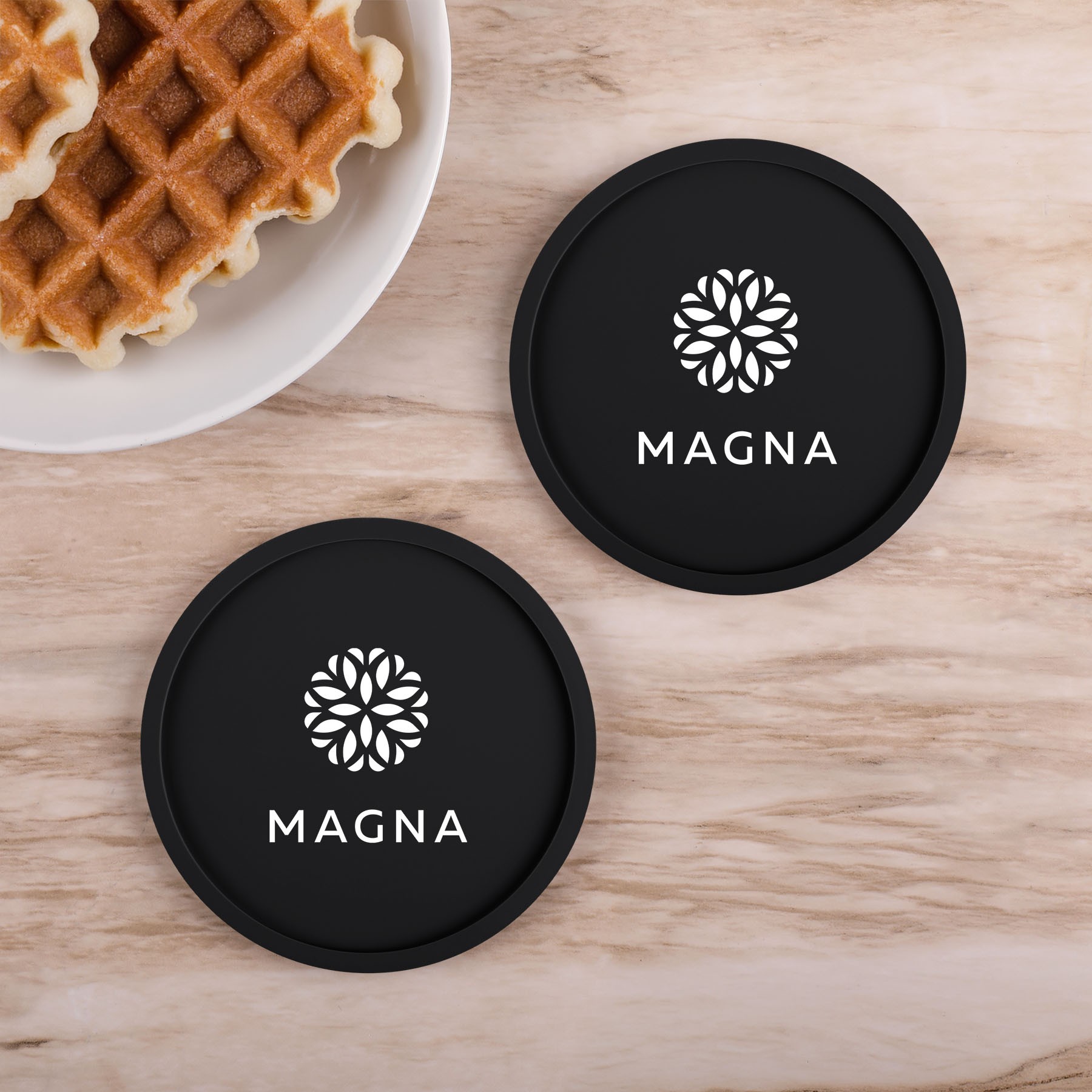 Picture of 2 Pc. Grippy Round Silicone Coaster Set In Box