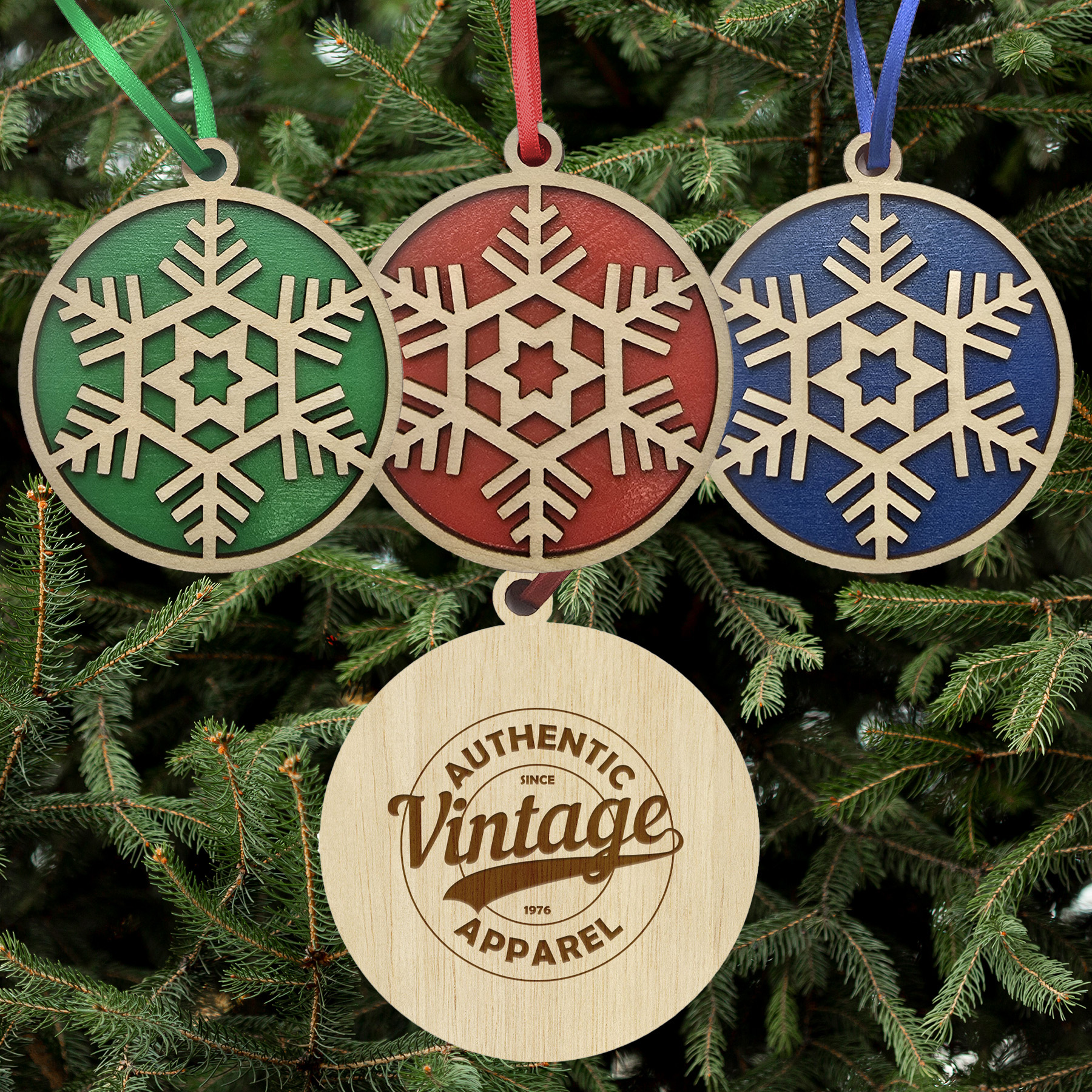 Picture of Snowflake Layered Wood Ornament